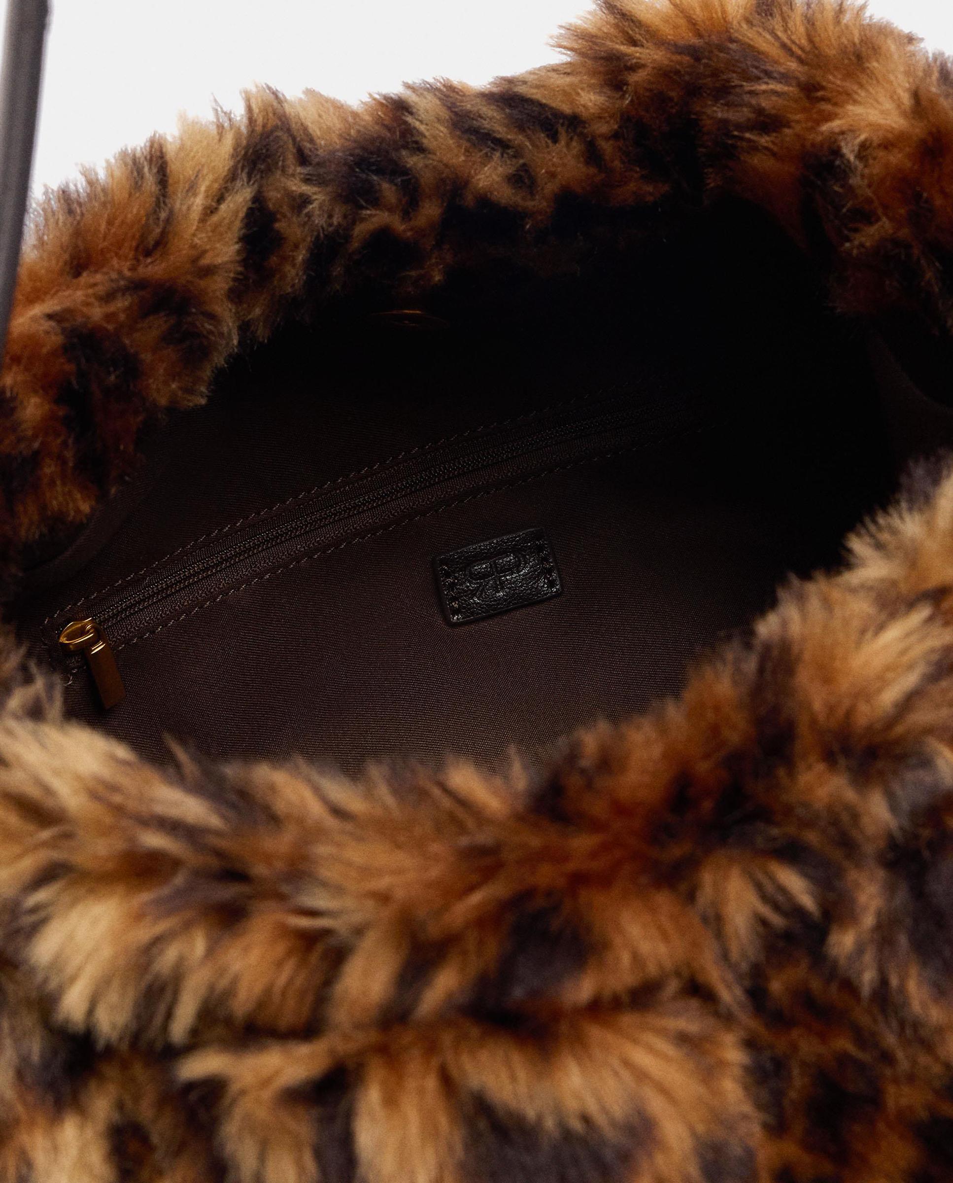 Bolso de hombro con pelito exterior y estampado animal print - Parfois - Multicolor Multicolor-4