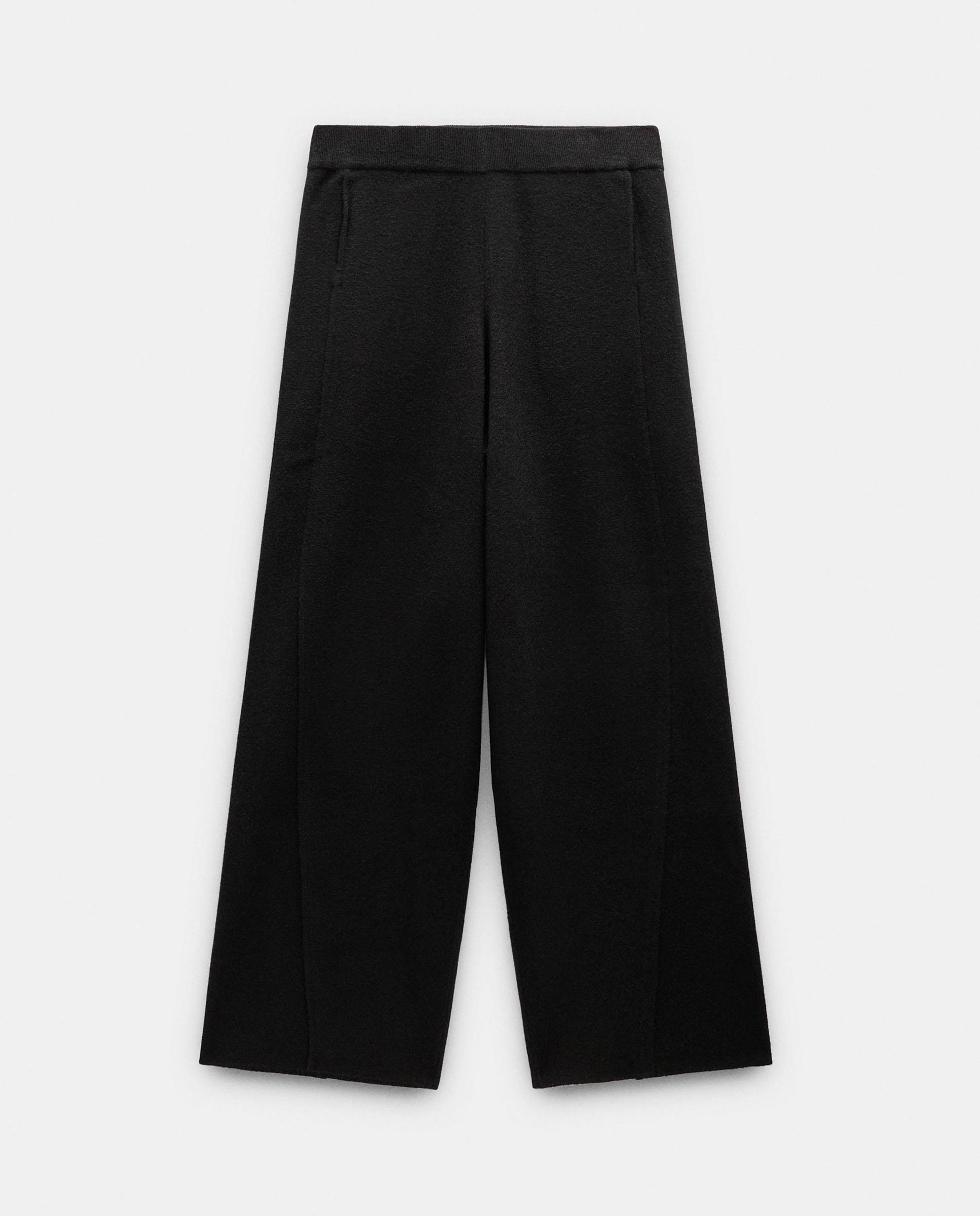 Imagen 6 de Pantalones rectos de mujer de punto con cintura elástica en liso - Parfois - Negro Negro