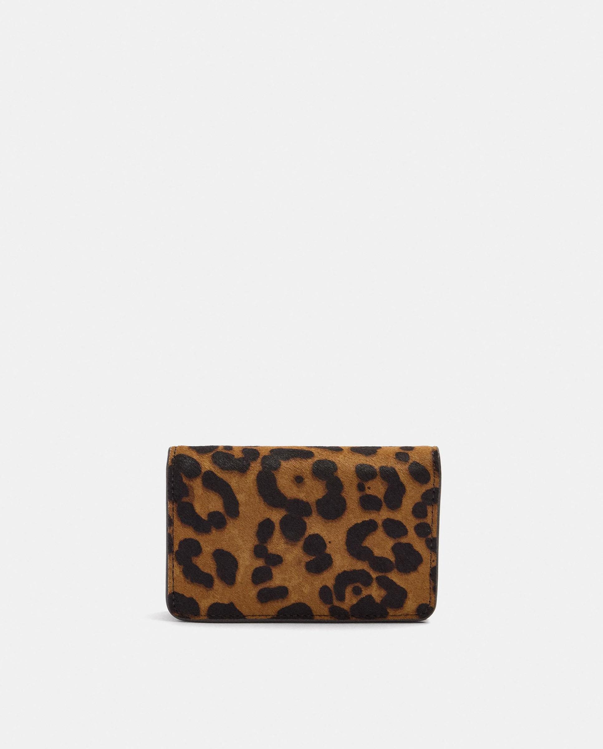 Cartera de mujer 100% piel mediana con estampado animal print - Parfois - Marrón Marrón-1