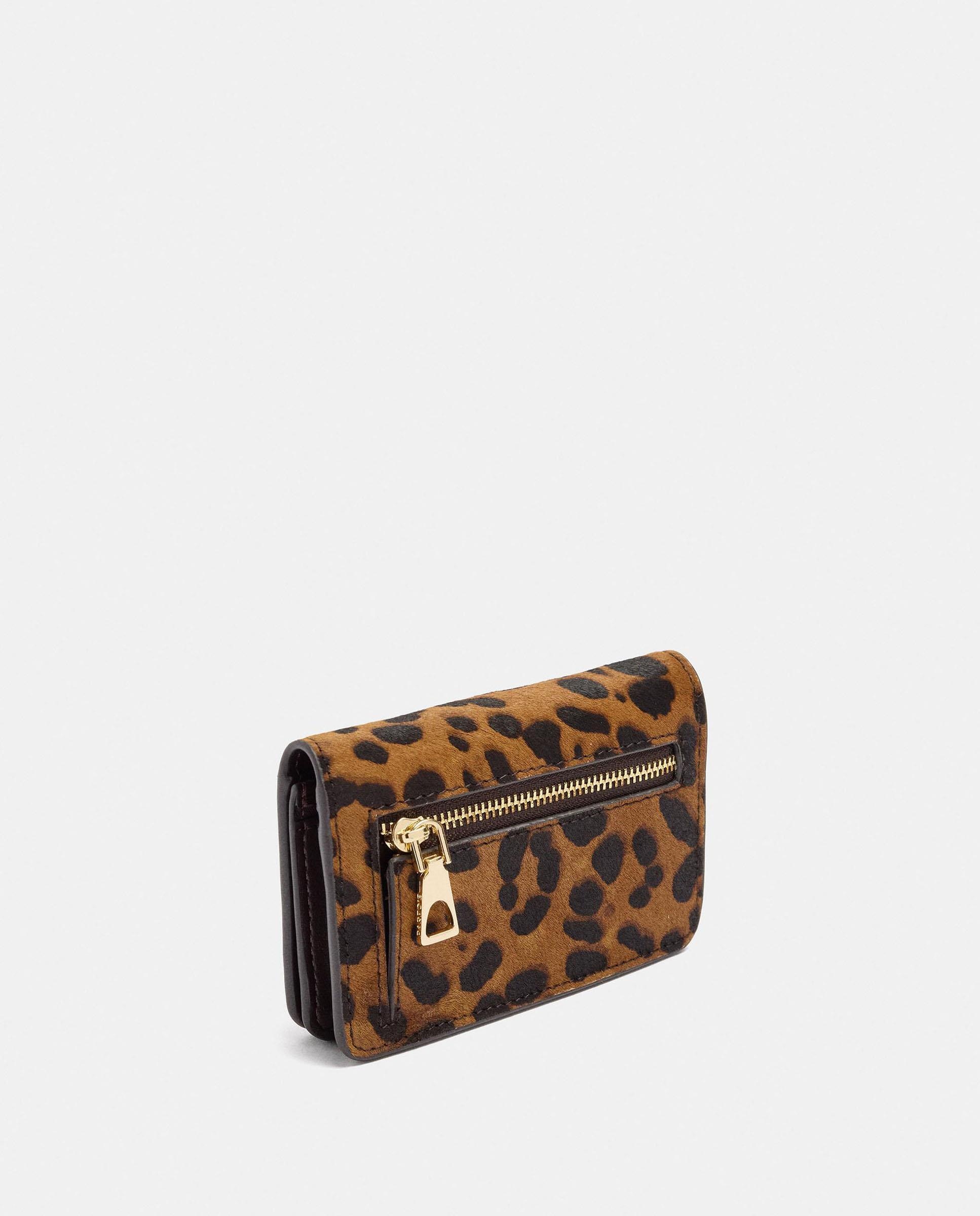 Cartera de mujer 100% piel mediana con estampado animal print - Parfois - Marrón Marrón-2