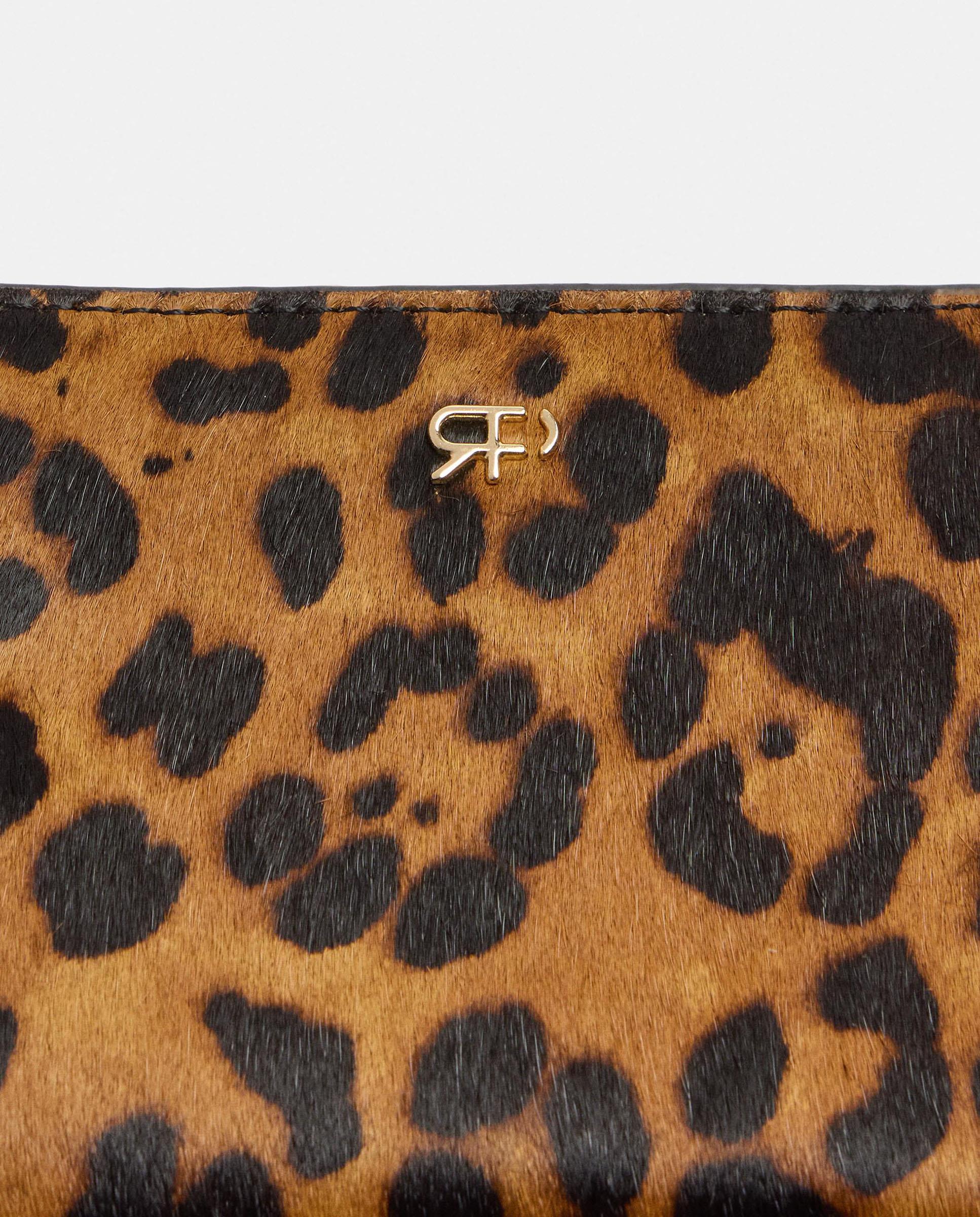 Cartera de mujer 100% piel pequeña con estampado animal print - Parfois - Marrón Marrón-3