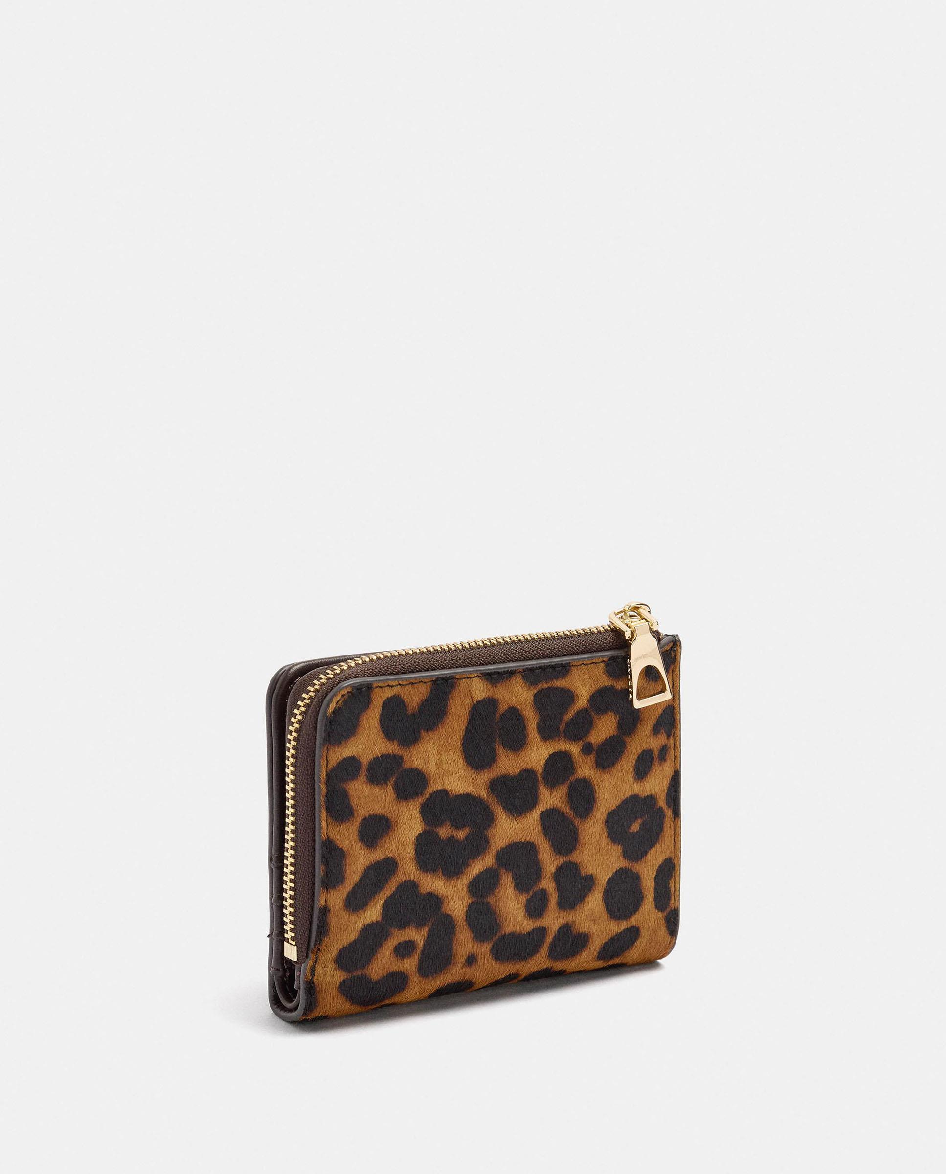 Cartera de mujer 100% piel pequeña con estampado animal print - Parfois - Marrón Marrón-2
