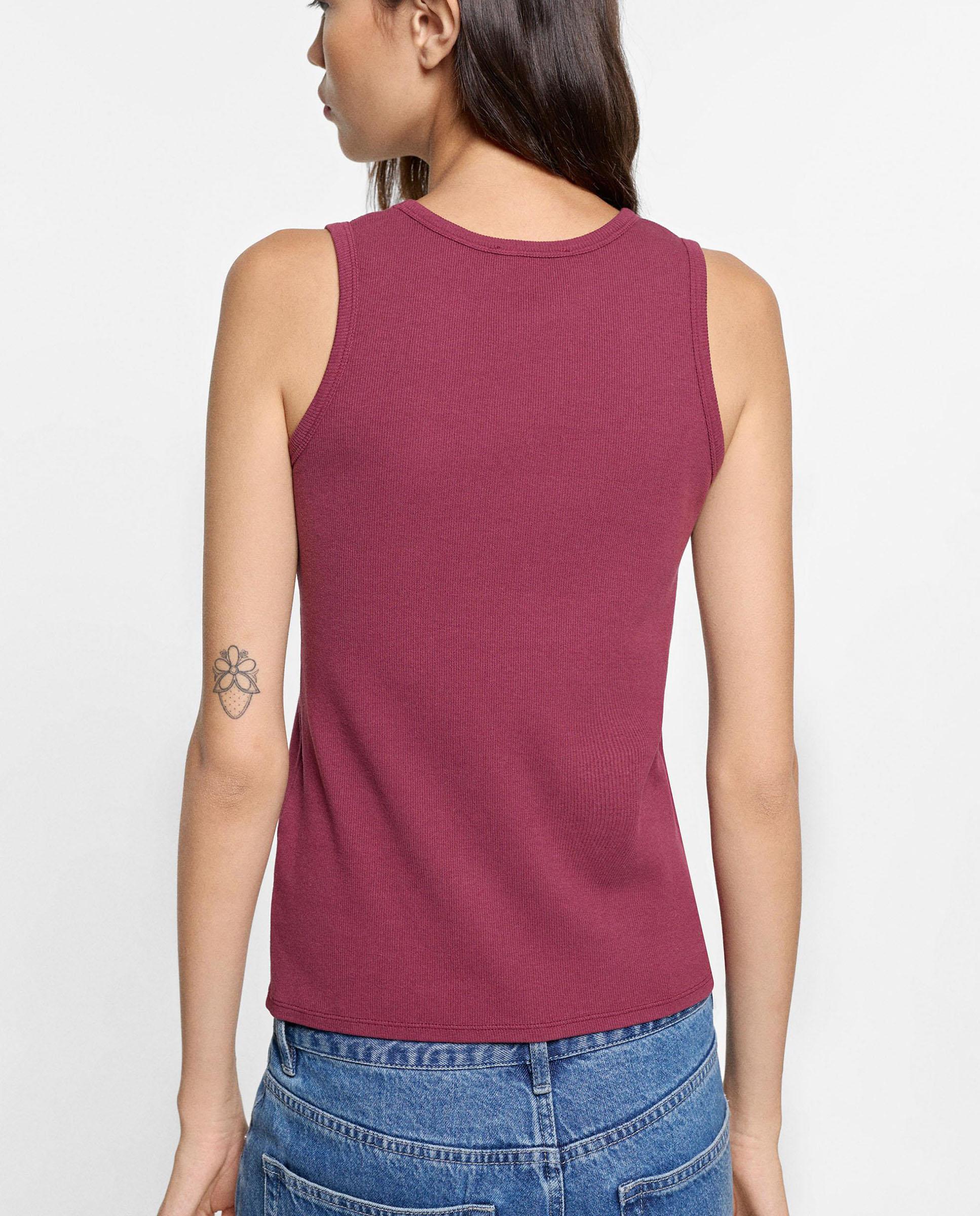 Top de mujer sin mangas en liso - Parfois - Burdeos Burdeos-4