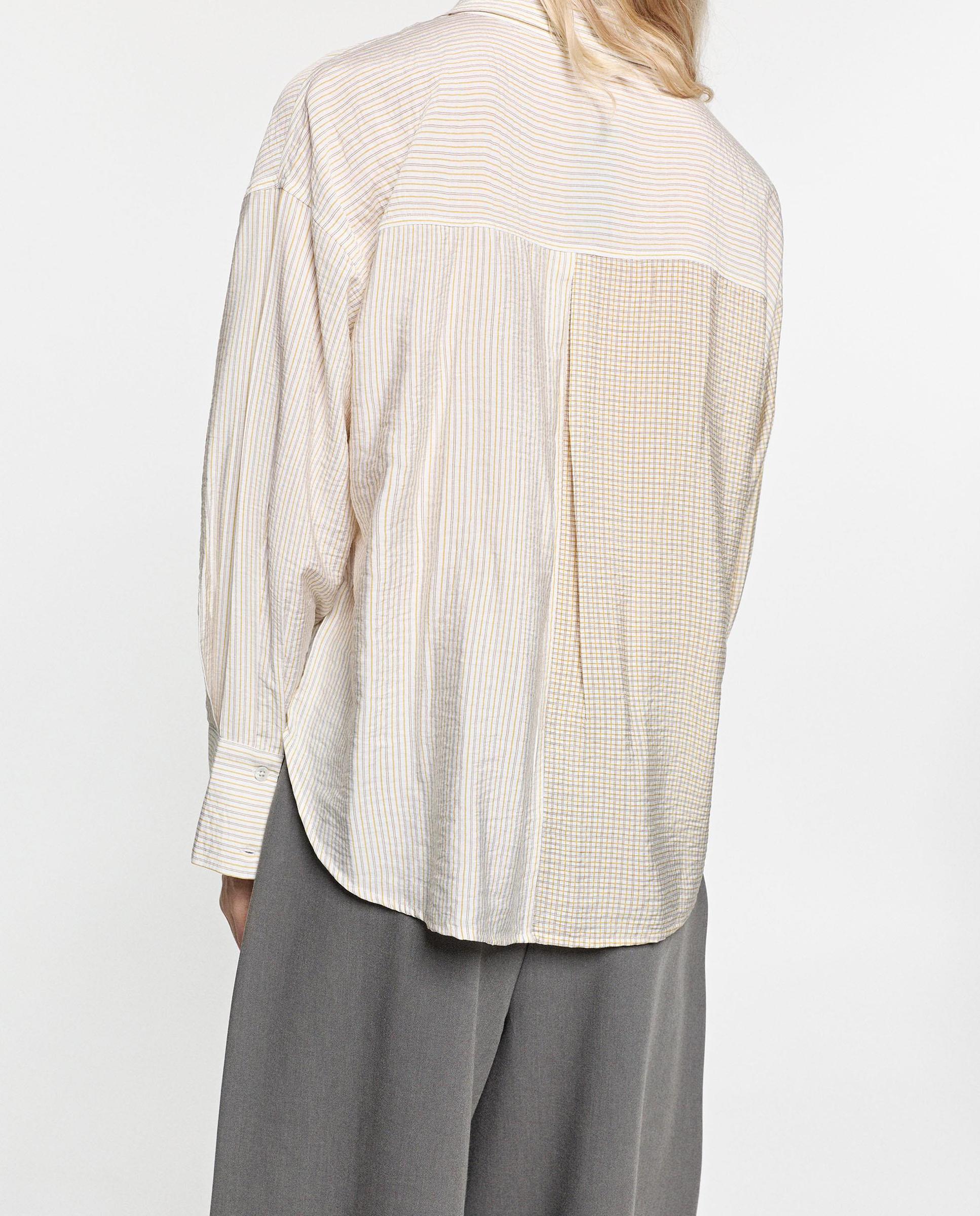 Camisa de mujer de manga larga con estampado de rayas y pañuelo integrado - Parfois - Crudo Crudo-5