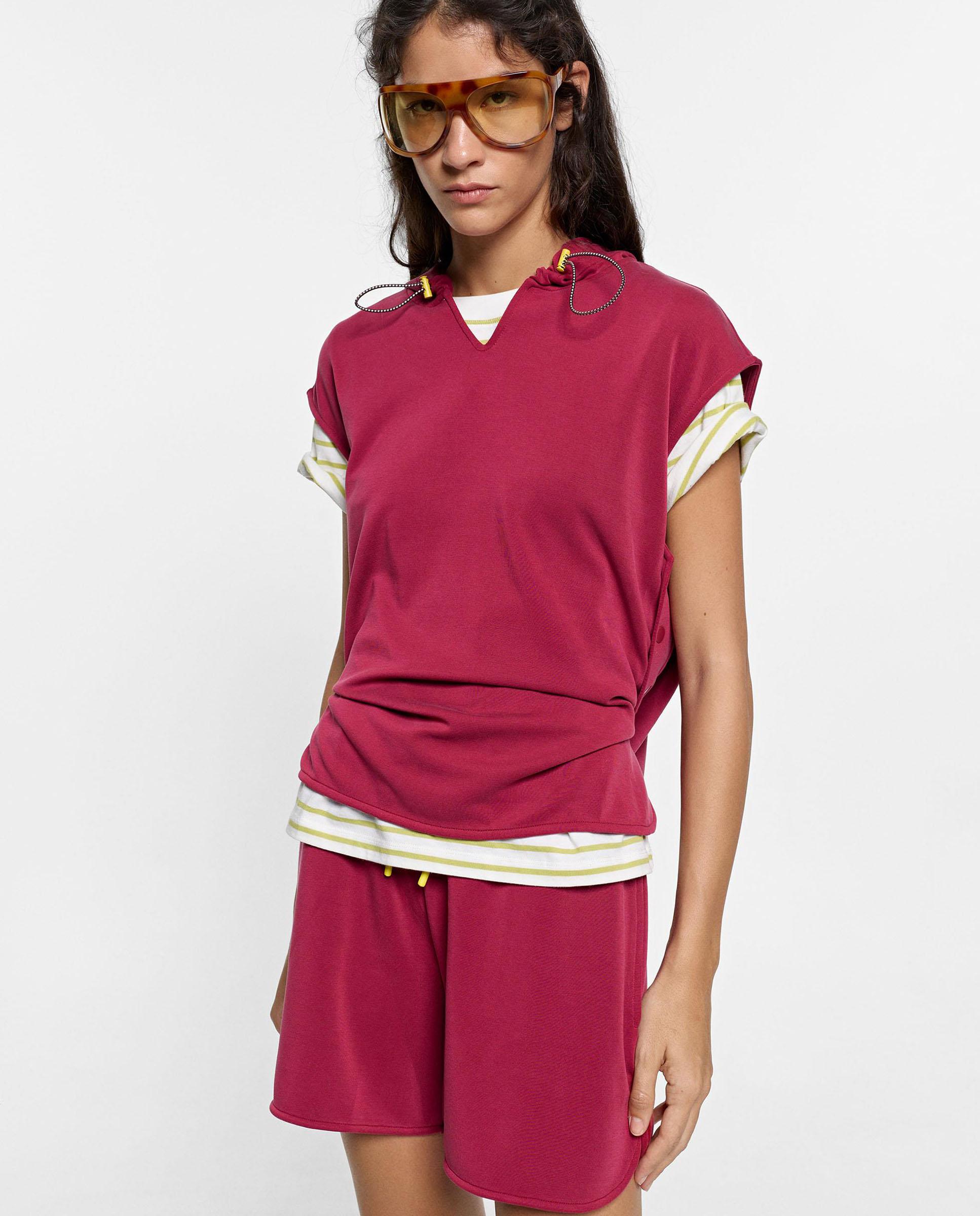Sudadera de mujer sin mangas con capucha - Parfois - Rojo Rojo-1