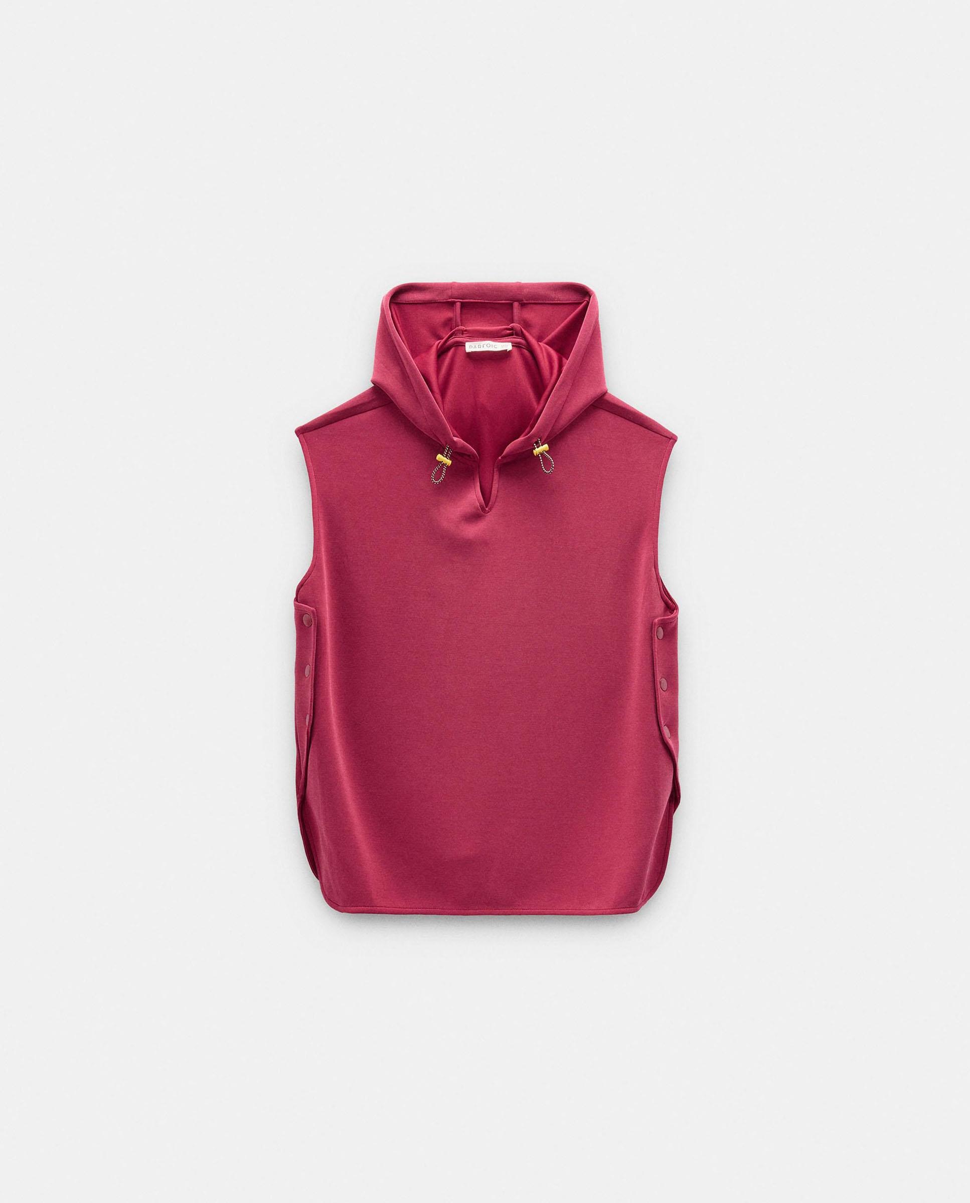 Sudadera de mujer sin mangas con capucha - Parfois - Rojo Rojo-6