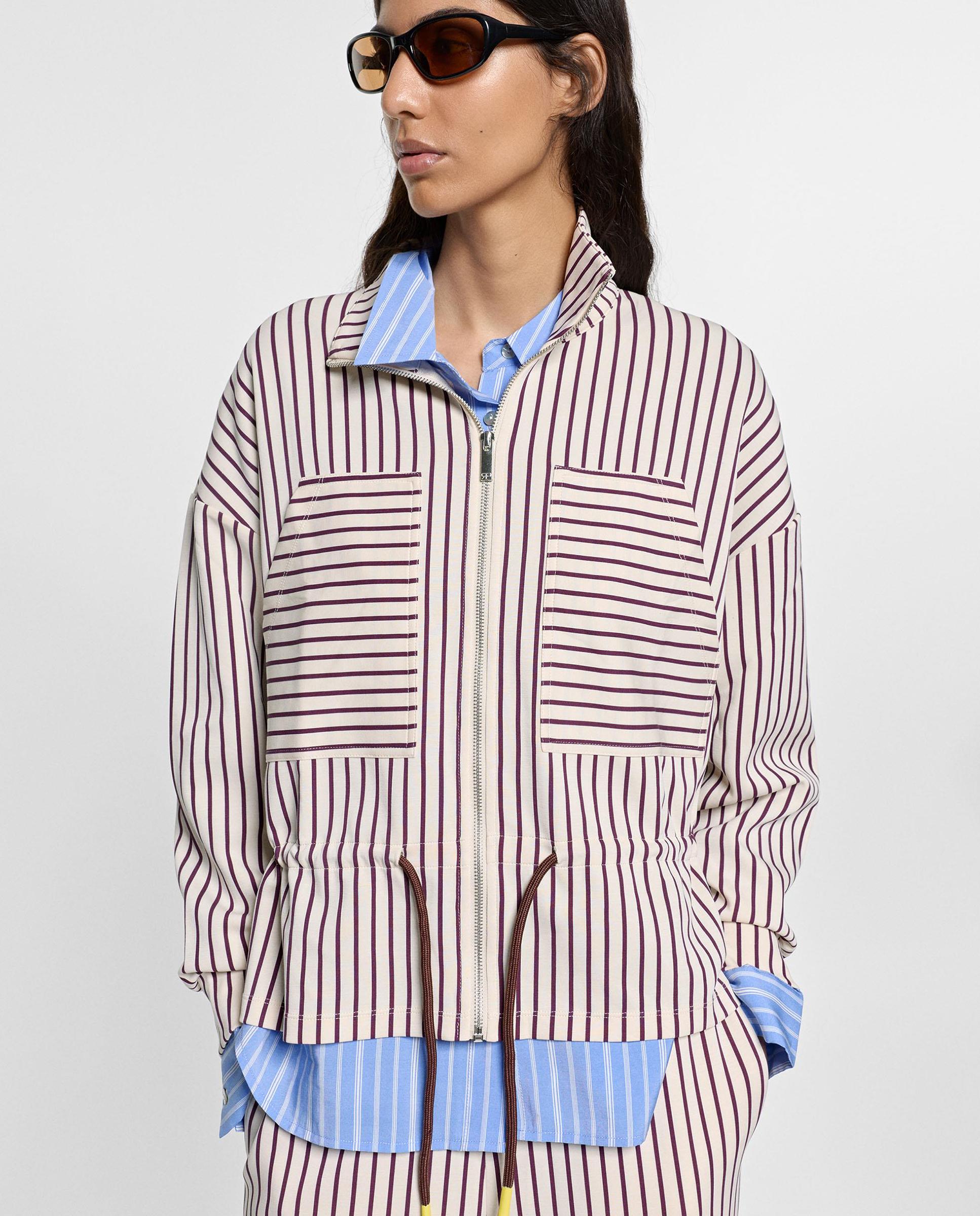 Chaqueta de mujer con cierre de cremallera y estampado de rayas - Parfois - Crudo Crudo-5