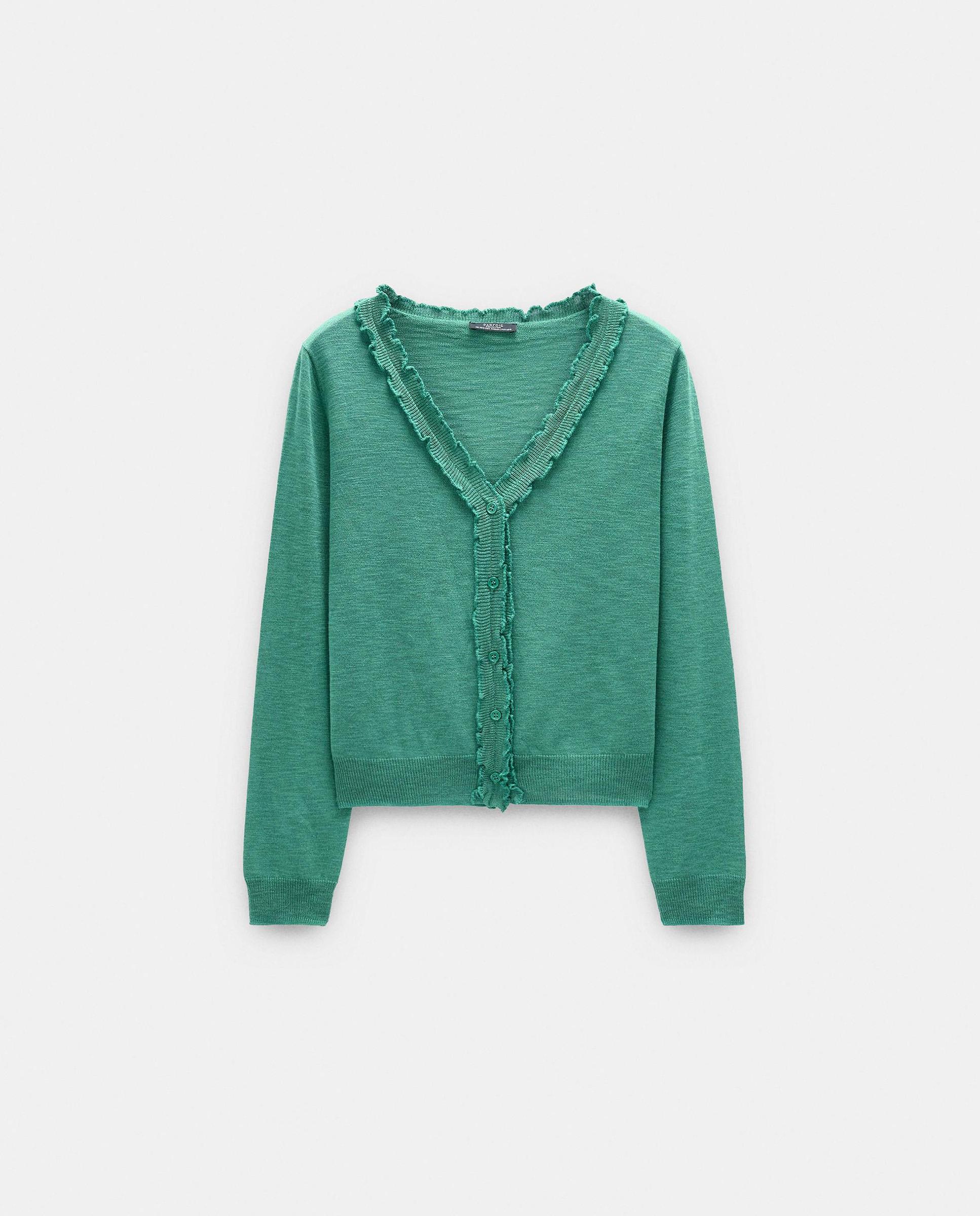Cárdigan de mujer de punto con bordados - Parfois - Verde Verde-6