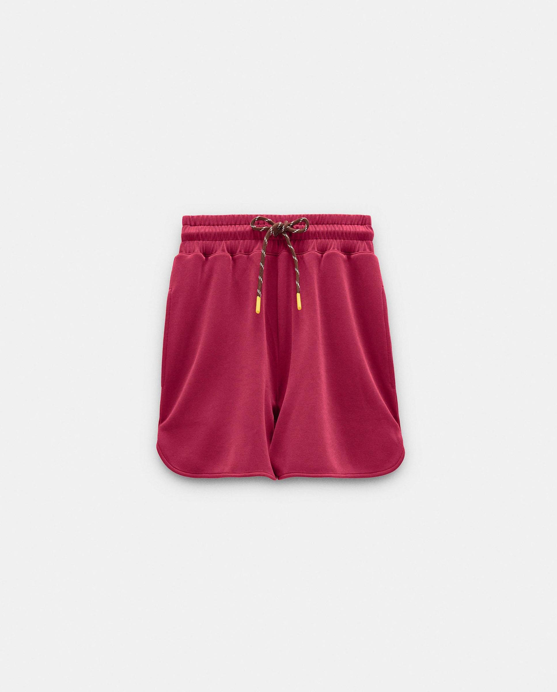 Short de mujer con cierre de cordón en liso - Parfois - Rojo Rojo-7