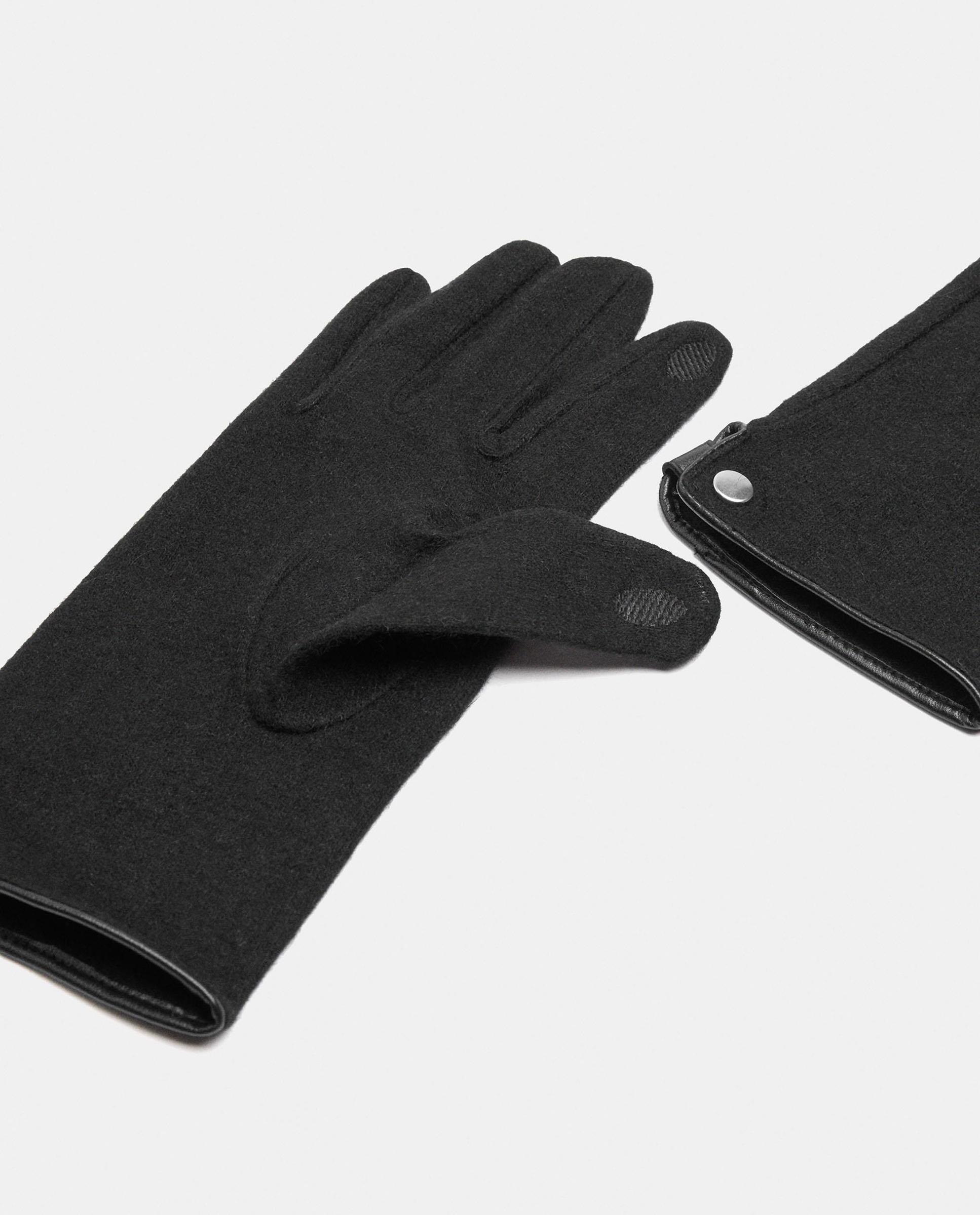 Guantes de punto de mujer 100% lana en liso - Parfois - Negro Negro-2