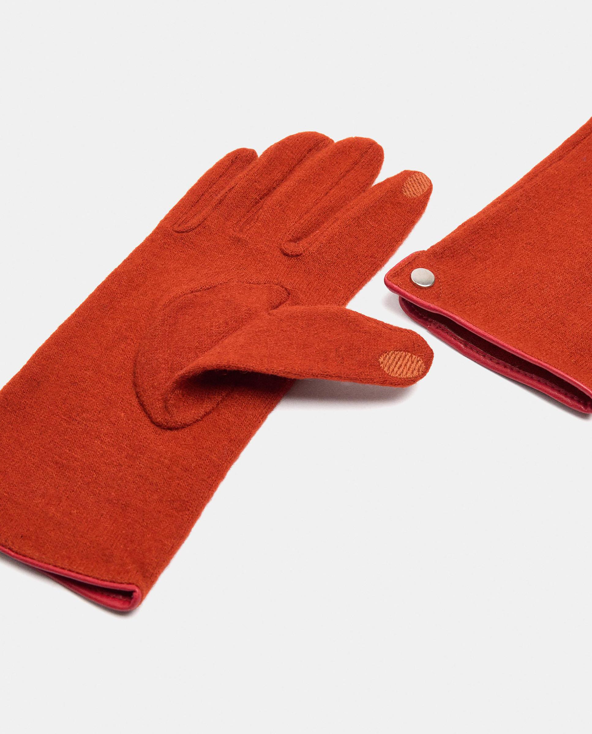 Guantes de punto de mujer 100% lana en liso - Parfois - Rojo Rojo-2