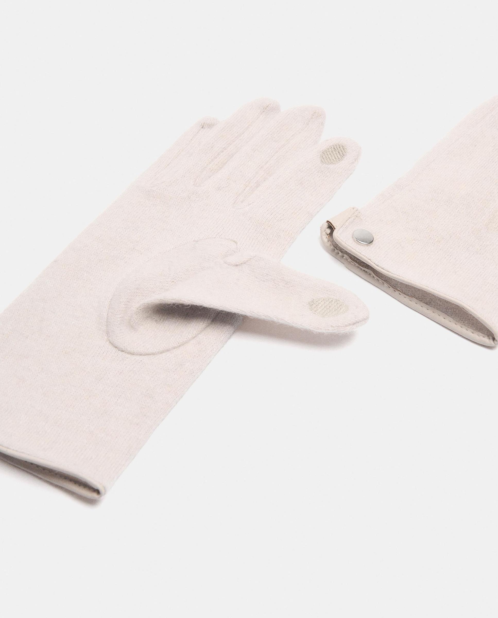 Guantes de punto de mujer 100% lana en liso - Parfois - Crudo Crudo-2