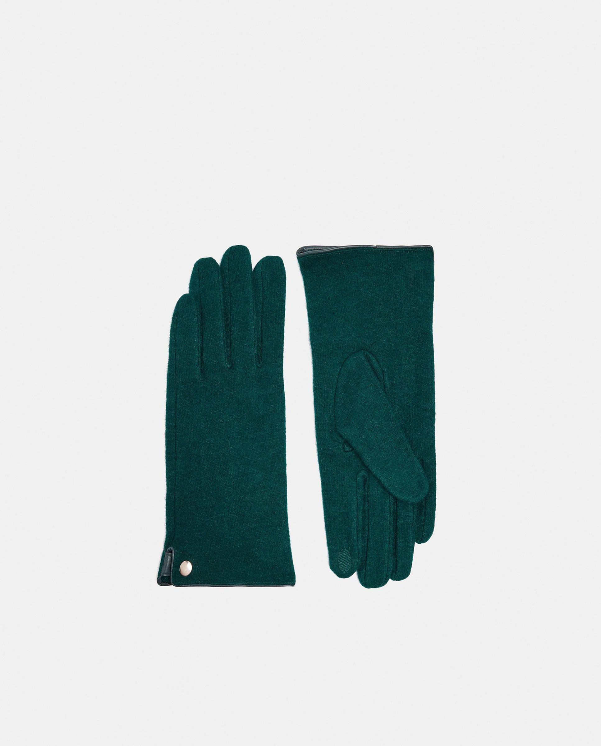 Guantes de punto de mujer 100% lana en liso - Parfois - Verde Verde-1