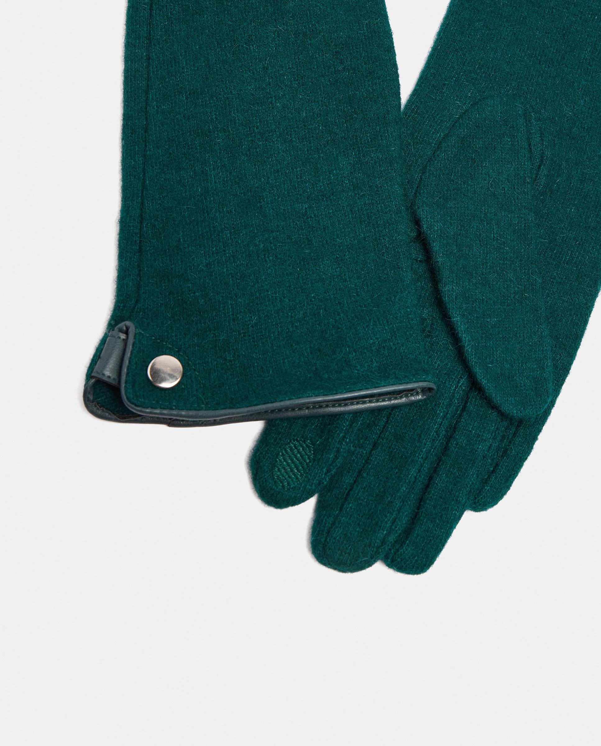 Guantes de punto de mujer 100% lana en liso - Parfois - Verde Verde-3