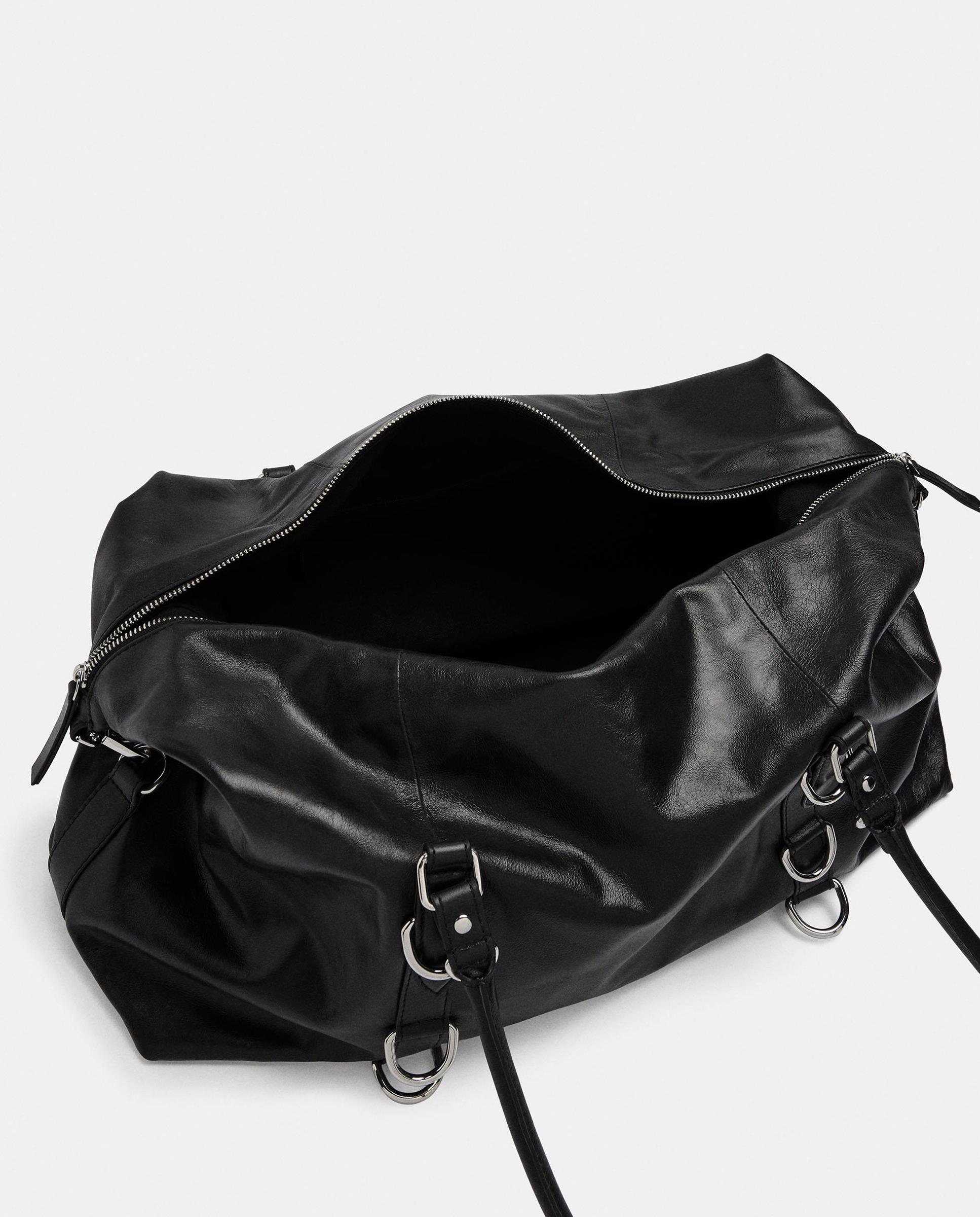Shopper 100% piel con hebillas decorativas y cierre de cremallera en liso - Parfois - Negro Negro-4