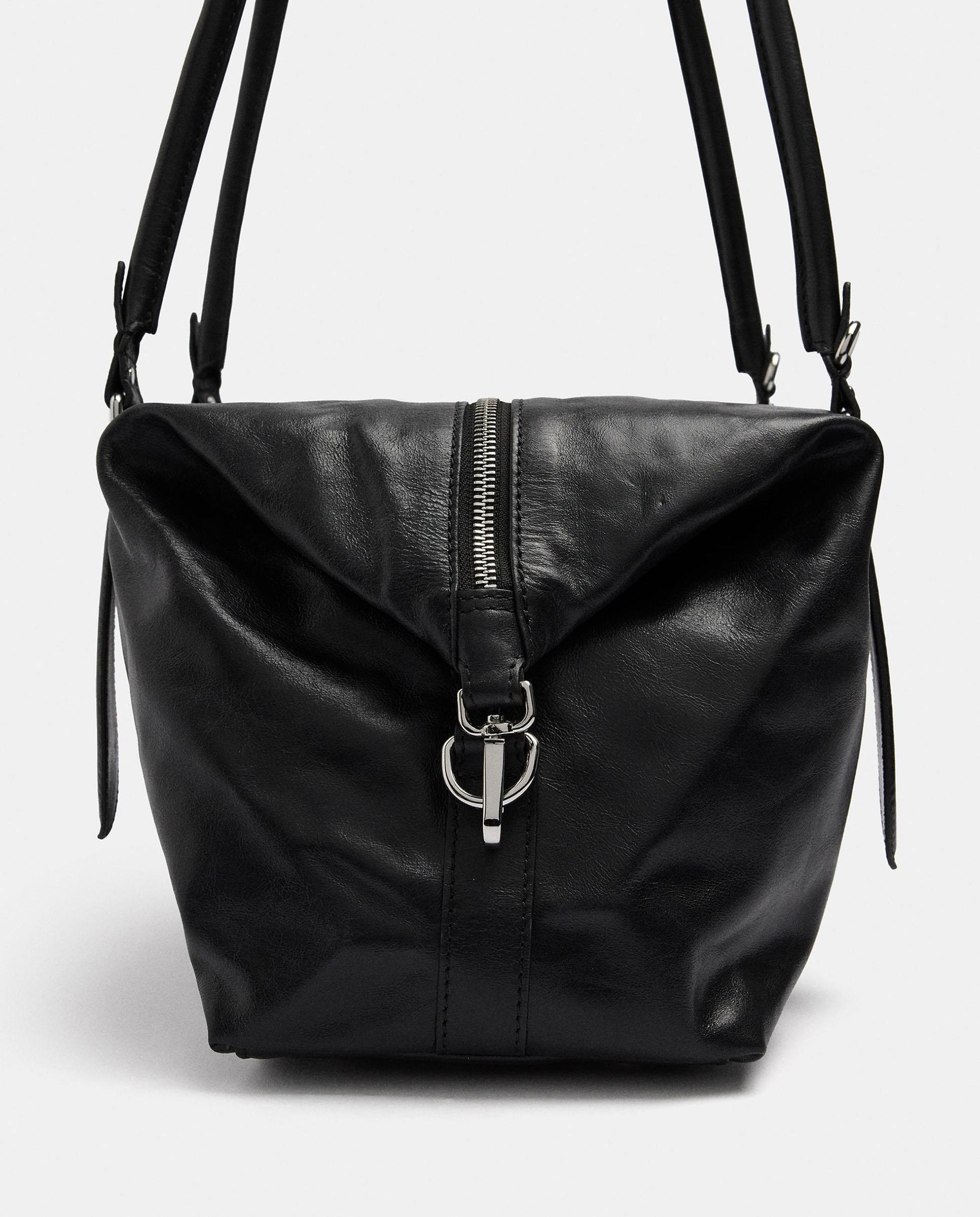 Shopper 100% piel con hebillas decorativas y cierre de cremallera en liso - Parfois - Negro Negro-3