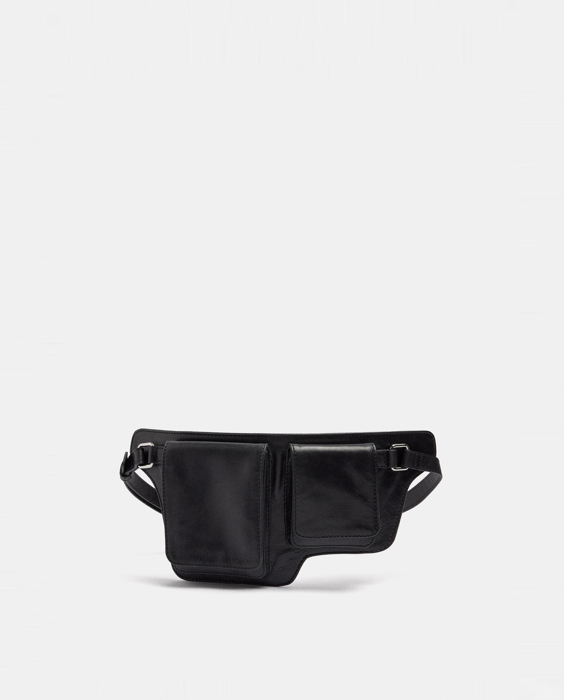 Riñonera de mujer 100% piel con varios compartimentos - Parfois - Negro Negro-1