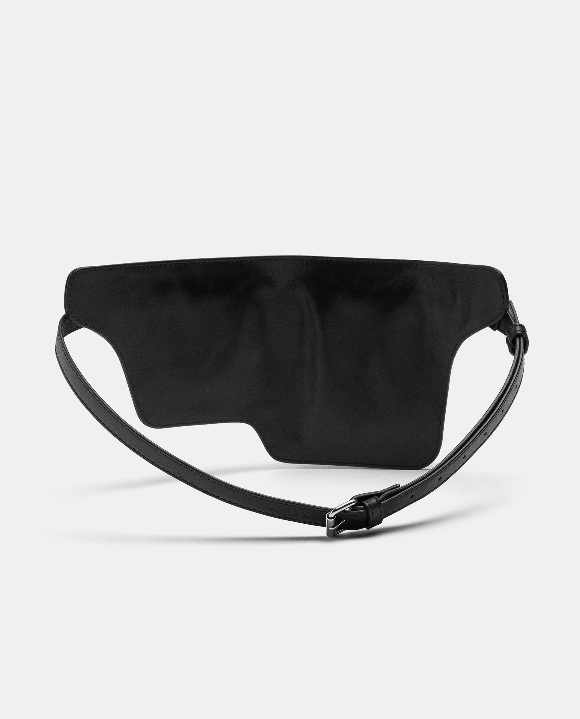 Riñonera de mujer 100% piel con varios compartimentos - Parfois - Negro Negro-2