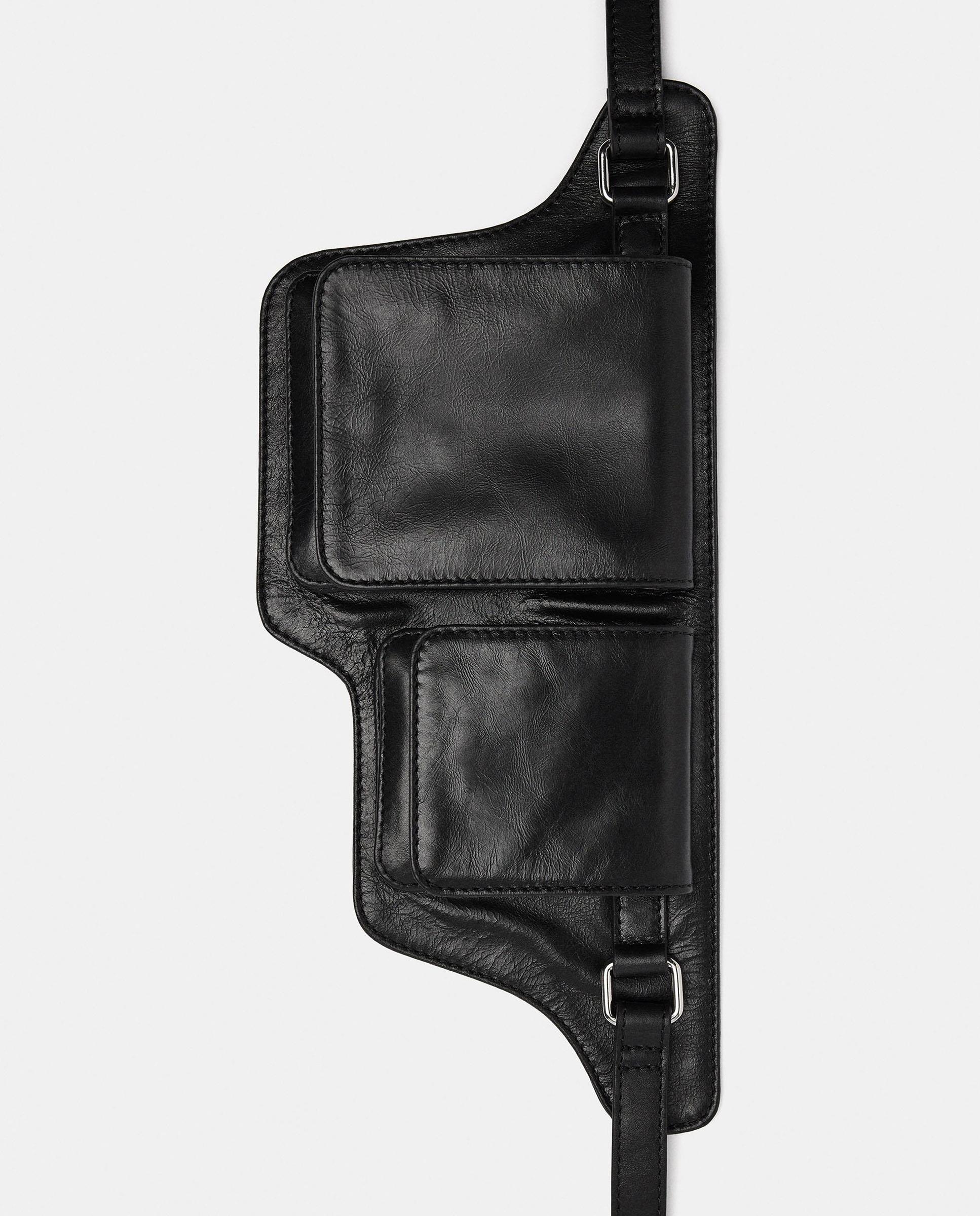 Riñonera de mujer 100% piel con varios compartimentos - Parfois - Negro Negro-4