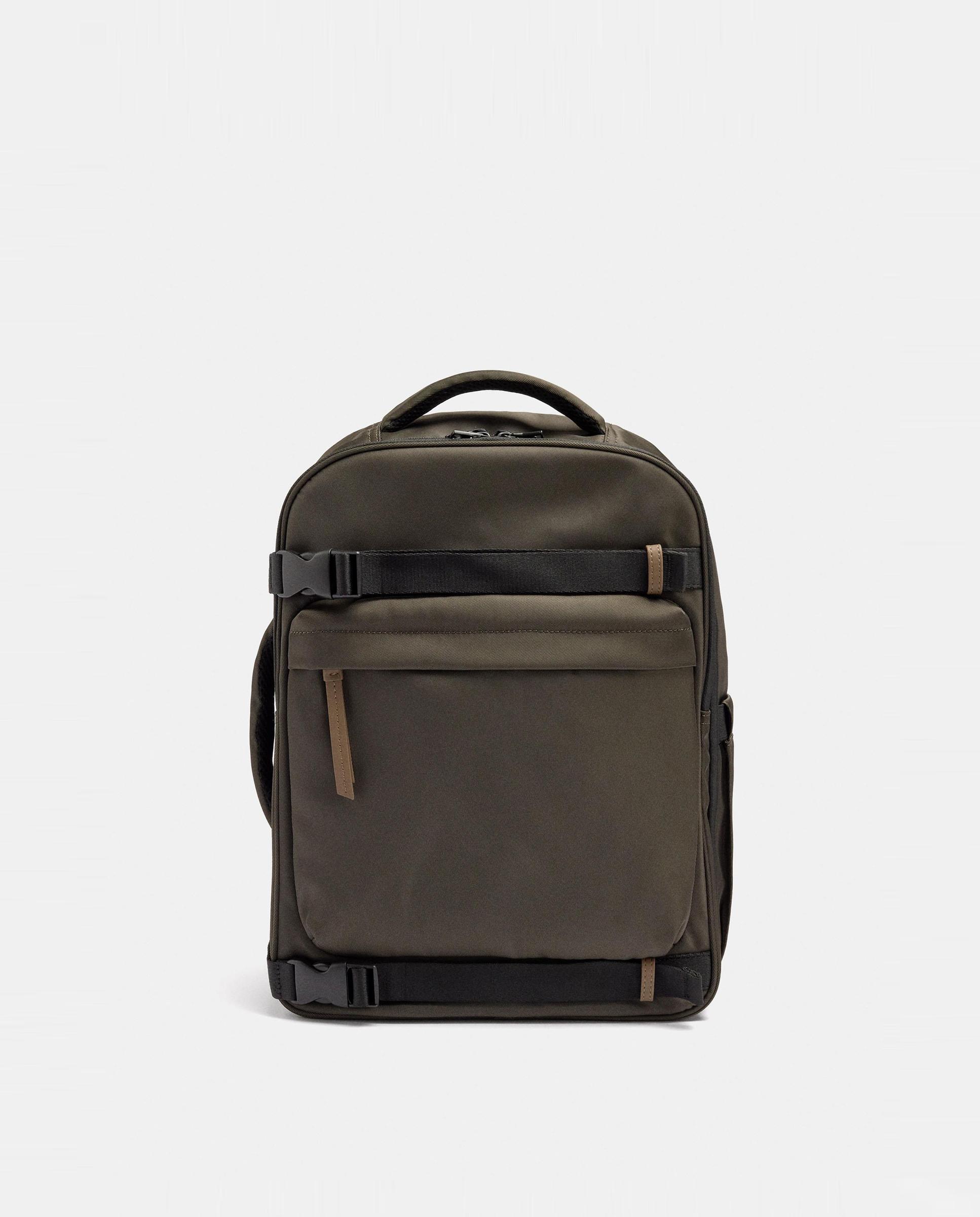 Mochila de mujer con varios compartimentos y cierre de cremallera en liso - Parfois - Topo Topo-1