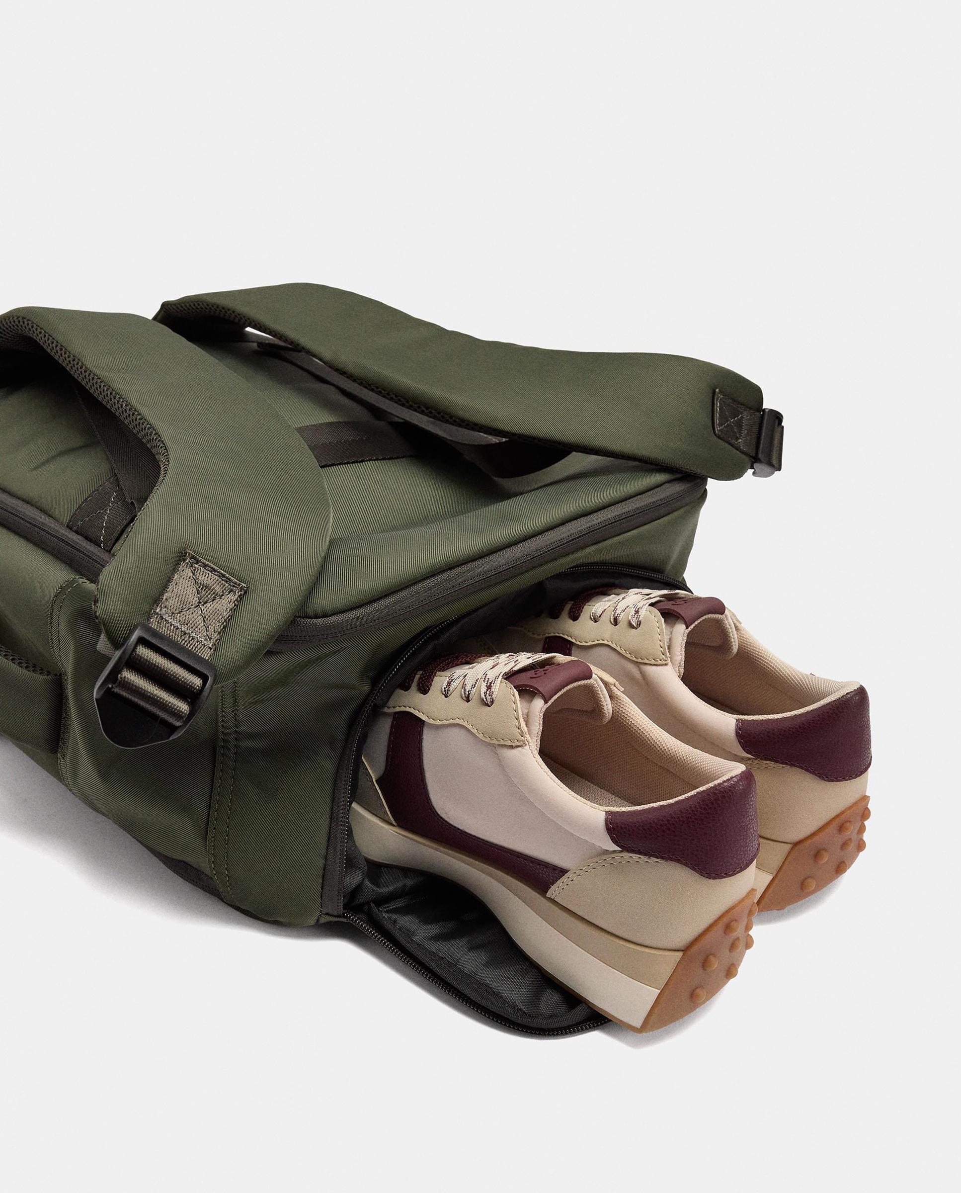 Mochila de mujer con varios compartimentos y cierre de cremallera en liso - Parfois - Kaki Kaki-6