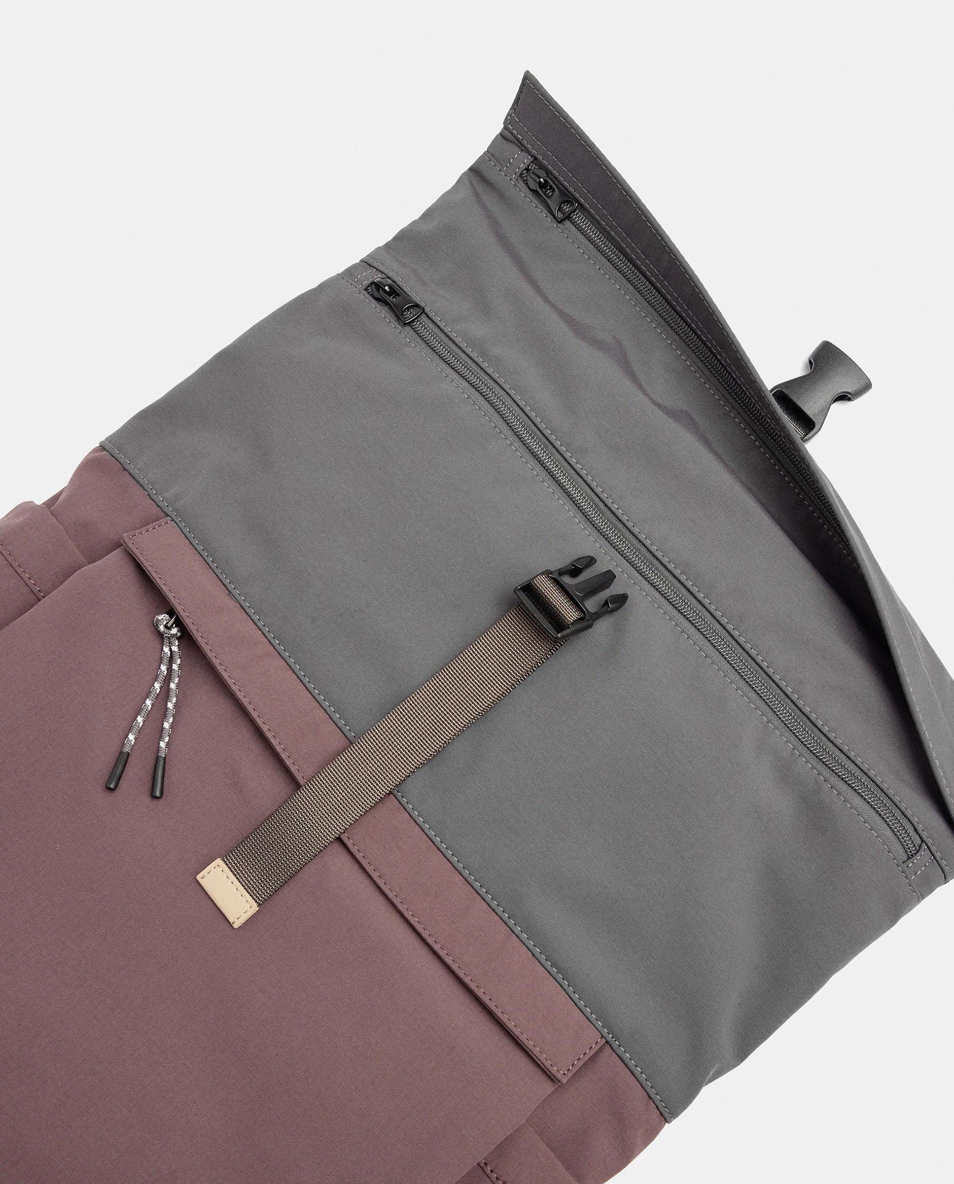 Mochila de mujer con varios compartimentos y cierre de botón en liso - Parfois - Burdeos Burdeos-7