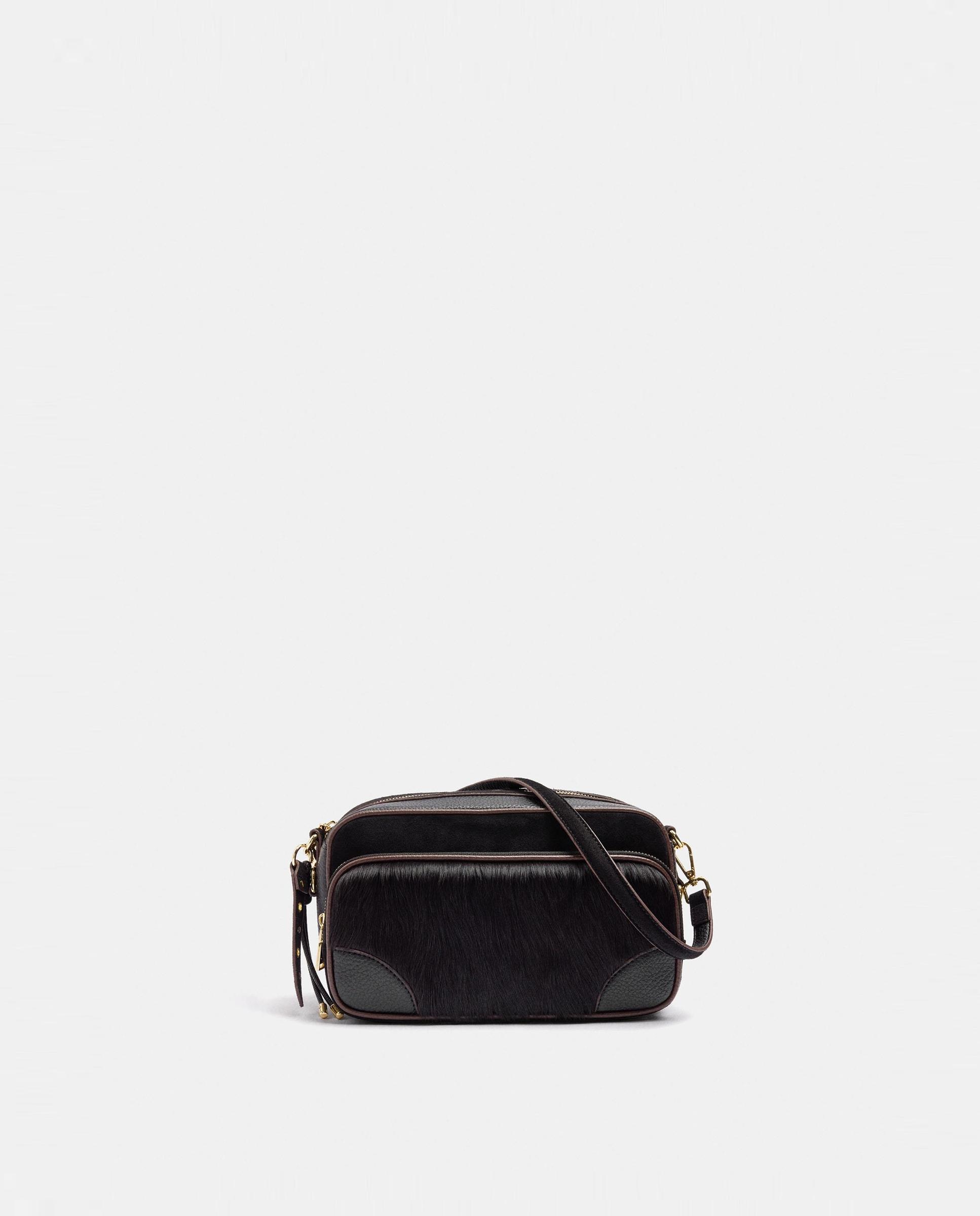 Bandolera de mujer con varios compartimentos y cierre de cremallera en liso - Parfois - Negro Negro-1