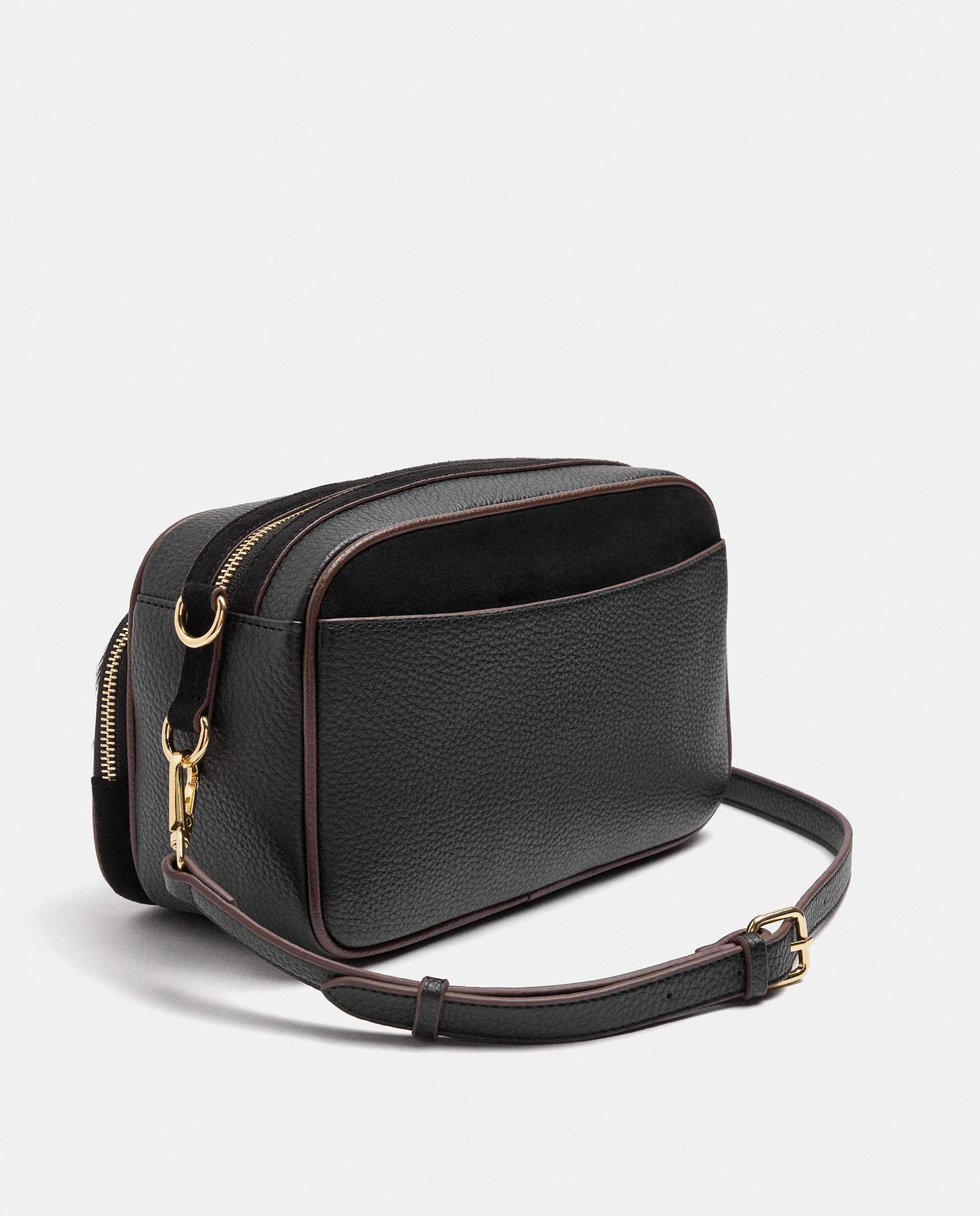 Bandolera de mujer con varios compartimentos y cierre de cremallera en liso - Parfois - Negro Negro-2