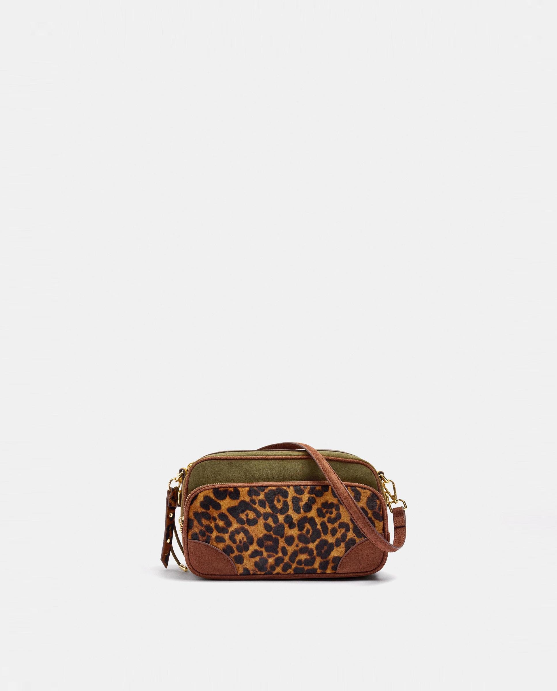 Bandolera de mujer con varios compartimentos y cierre de cremallera con estampado animal print - Parfois - Multicolor Multicolor-1