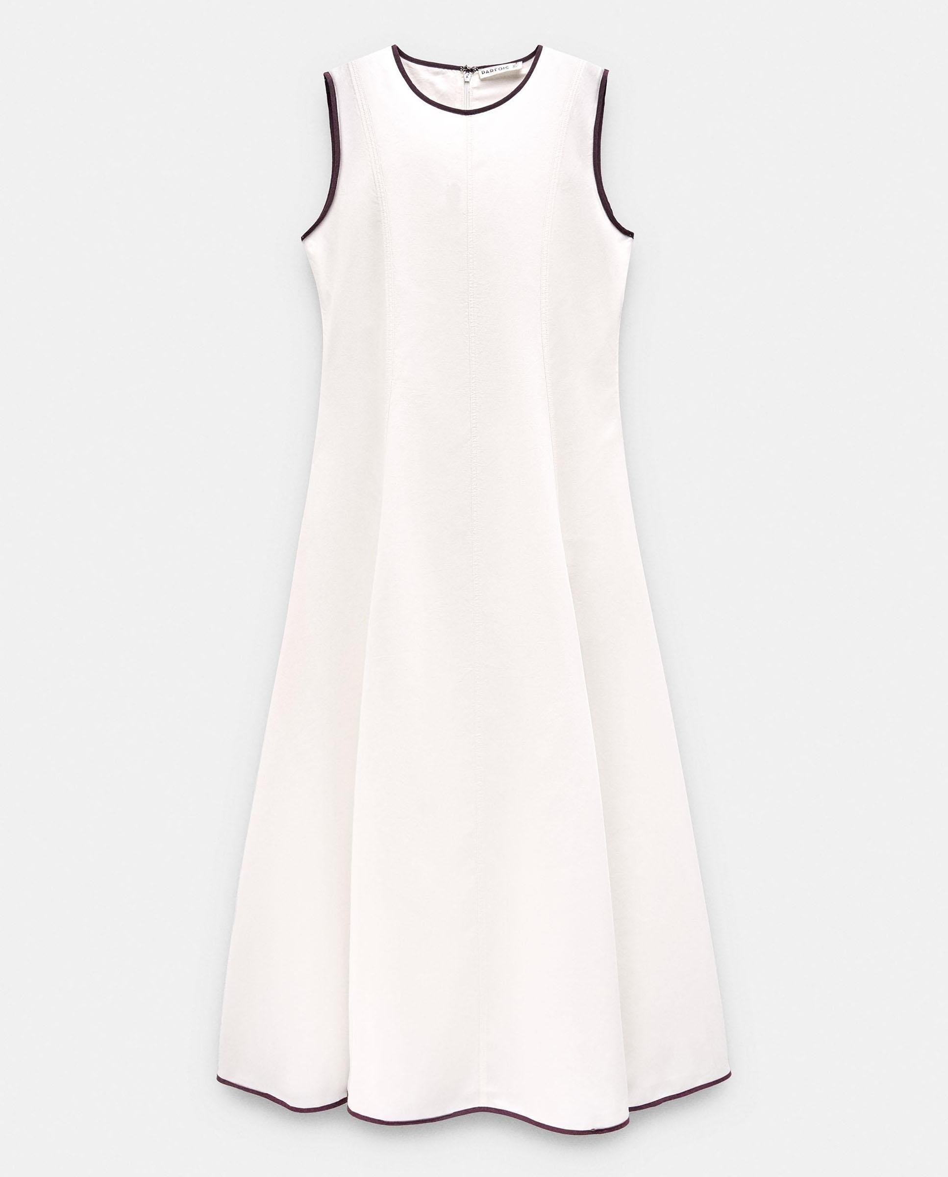 Vestido largo 100% liocel sin mangas - Parfois - Blanco Blanco-6