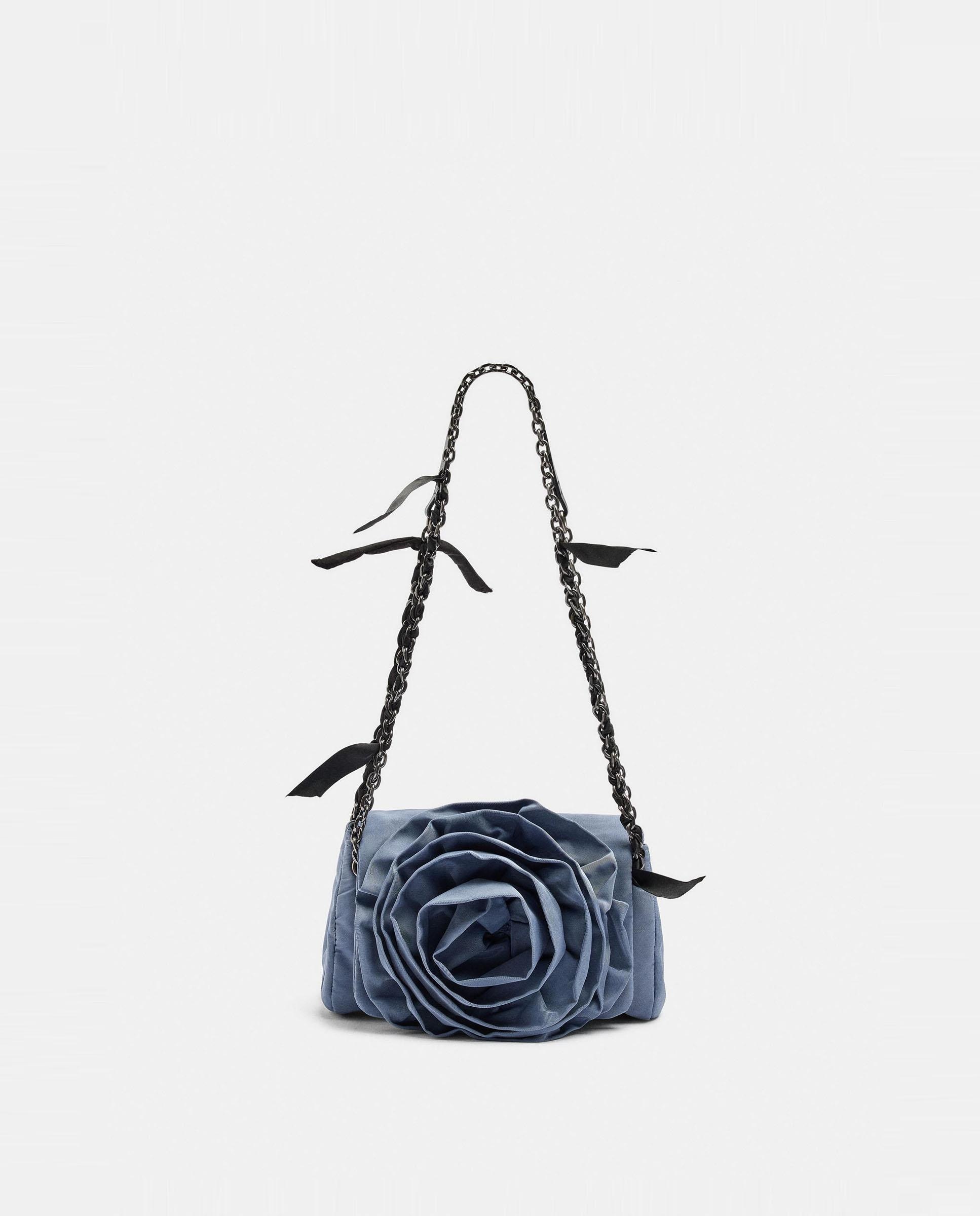 Imagen 1 de Bolso de fiesta con flor decorativa y cierre imantado Azul