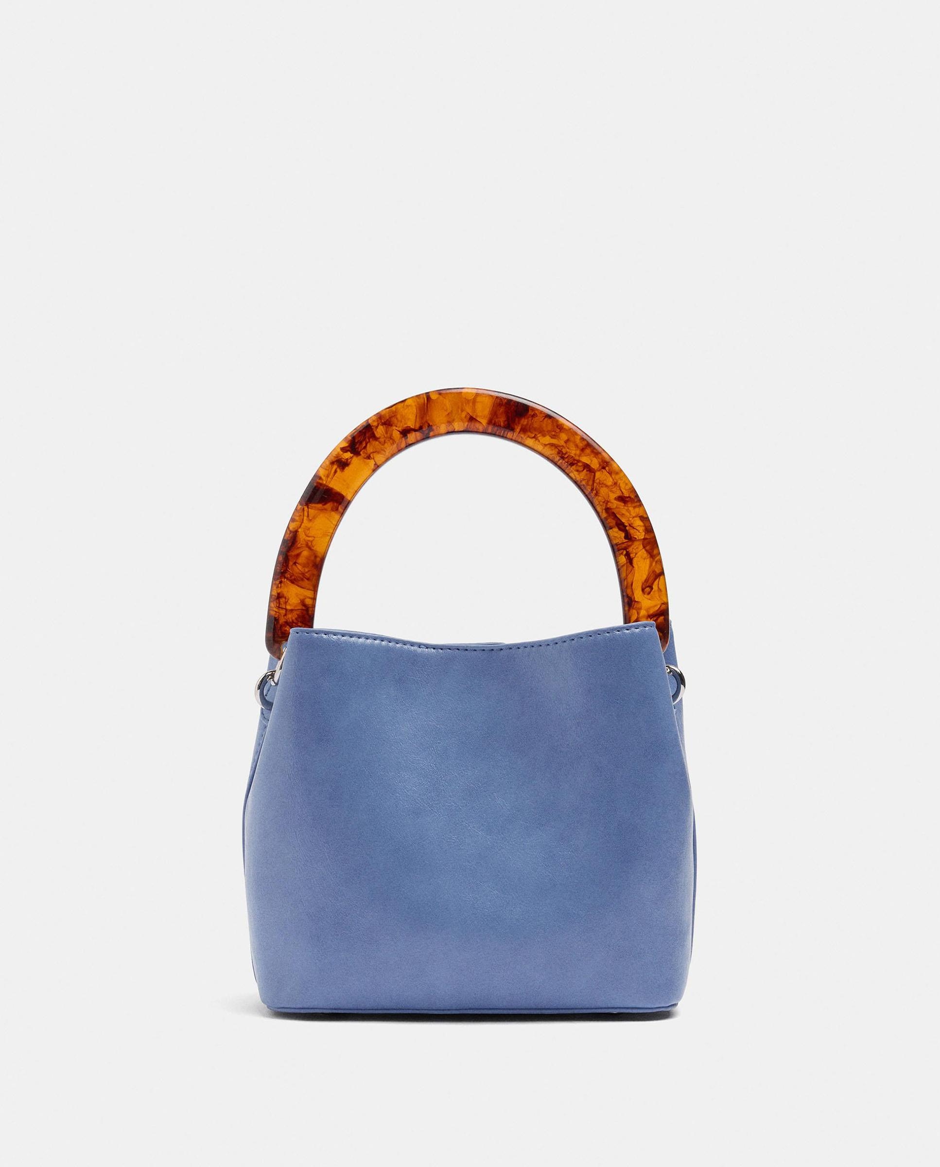Imagen 1 de Bolso de fiesta convertible a bandolera con asa rígida y cierre imantado Azul