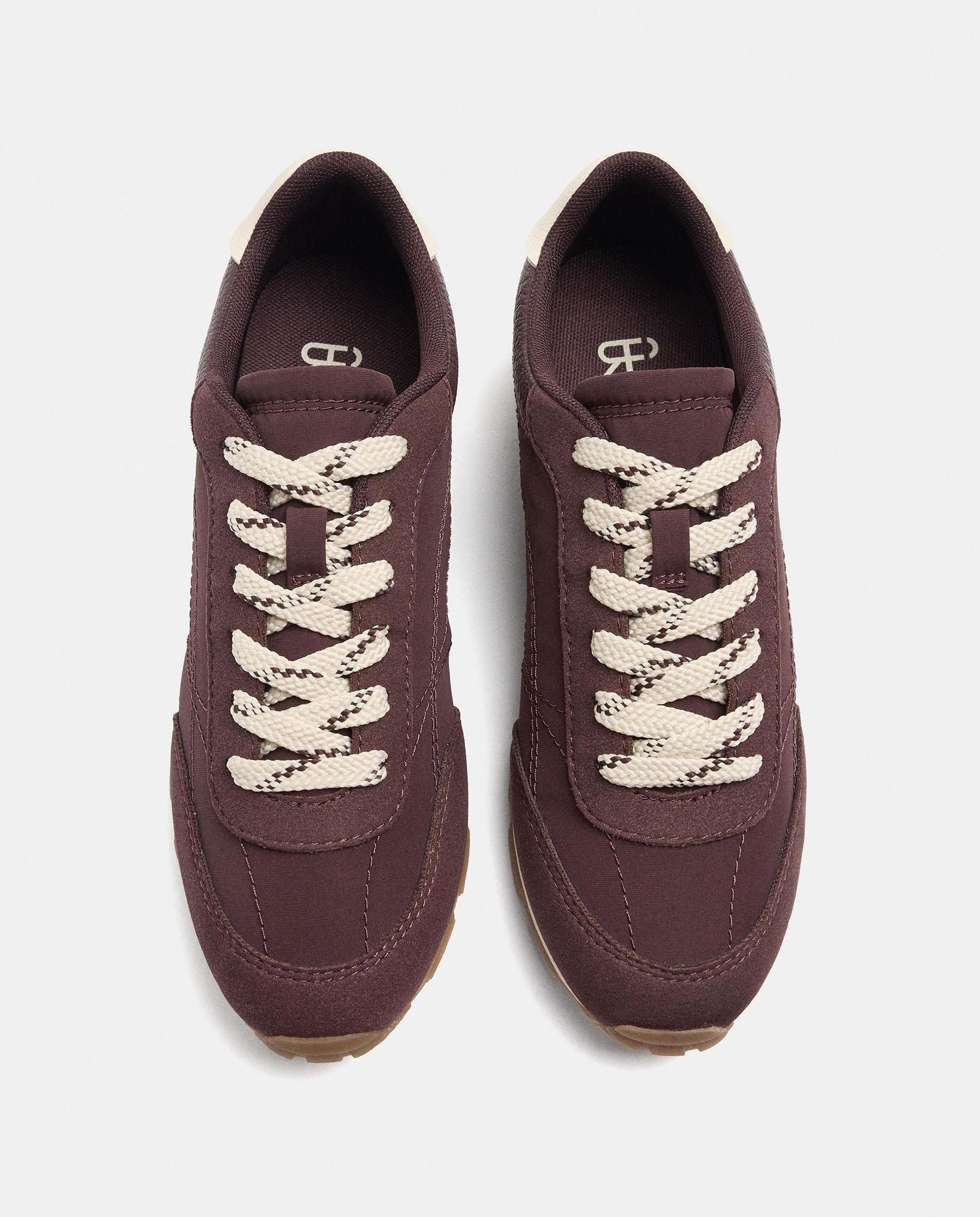 Zapatillas deportivas de mujer con suela a contraste en liso - Parfois - Burdeos Burdeos-3
