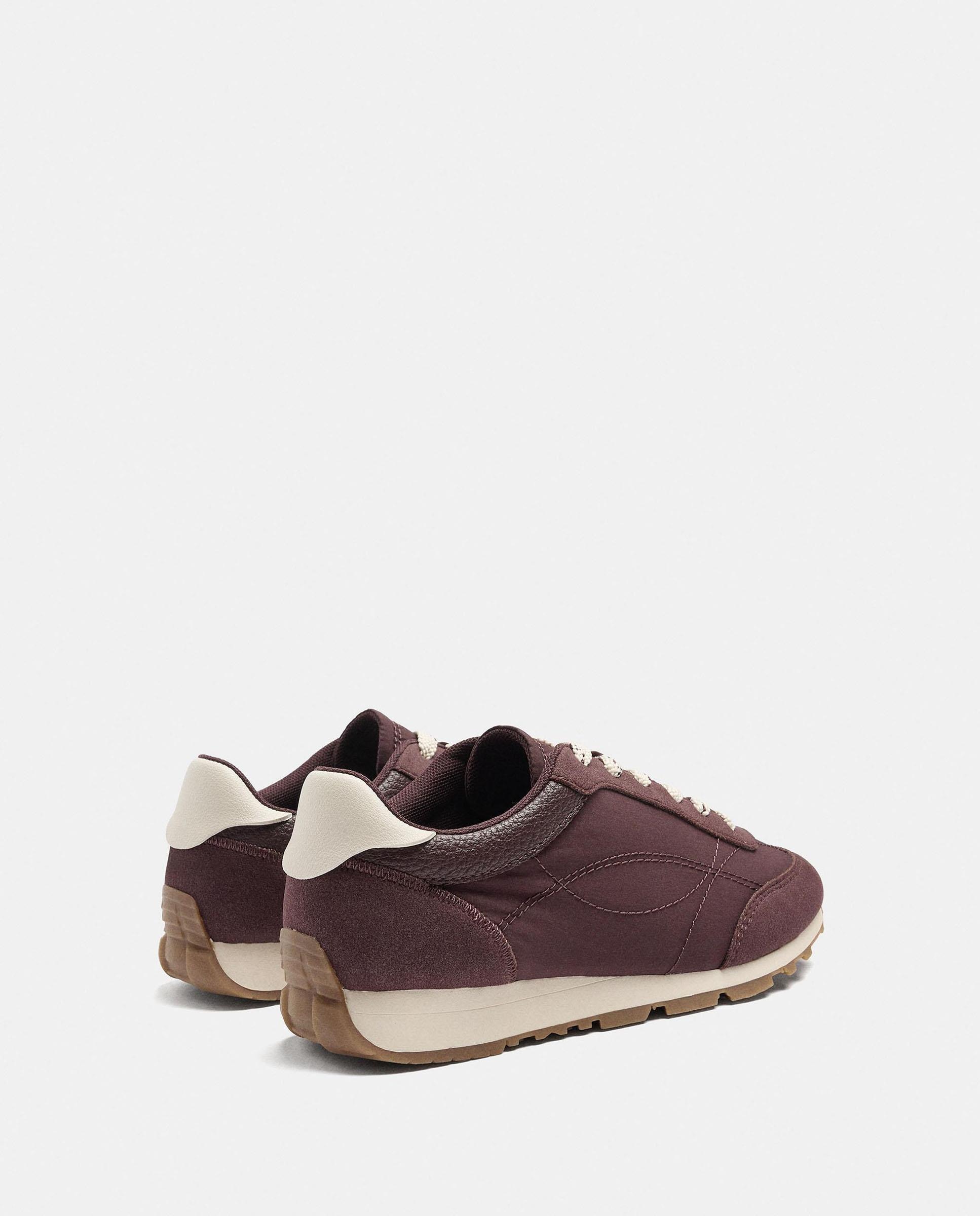 Zapatillas deportivas de mujer con suela a contraste en liso - Parfois - Burdeos Burdeos-4