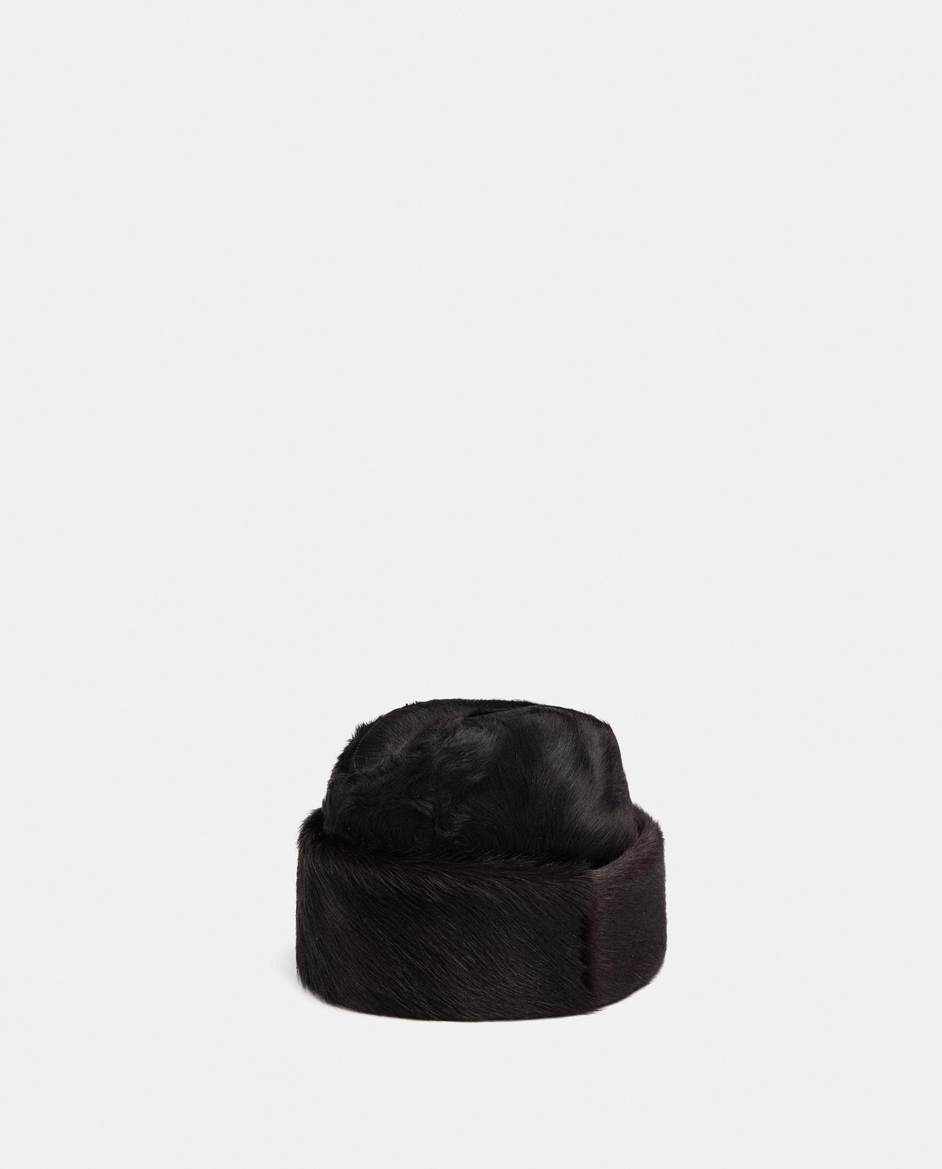 Gorro de mujer 100% piel estilo pillbox con pelito - Parfois - Morado Morado-1