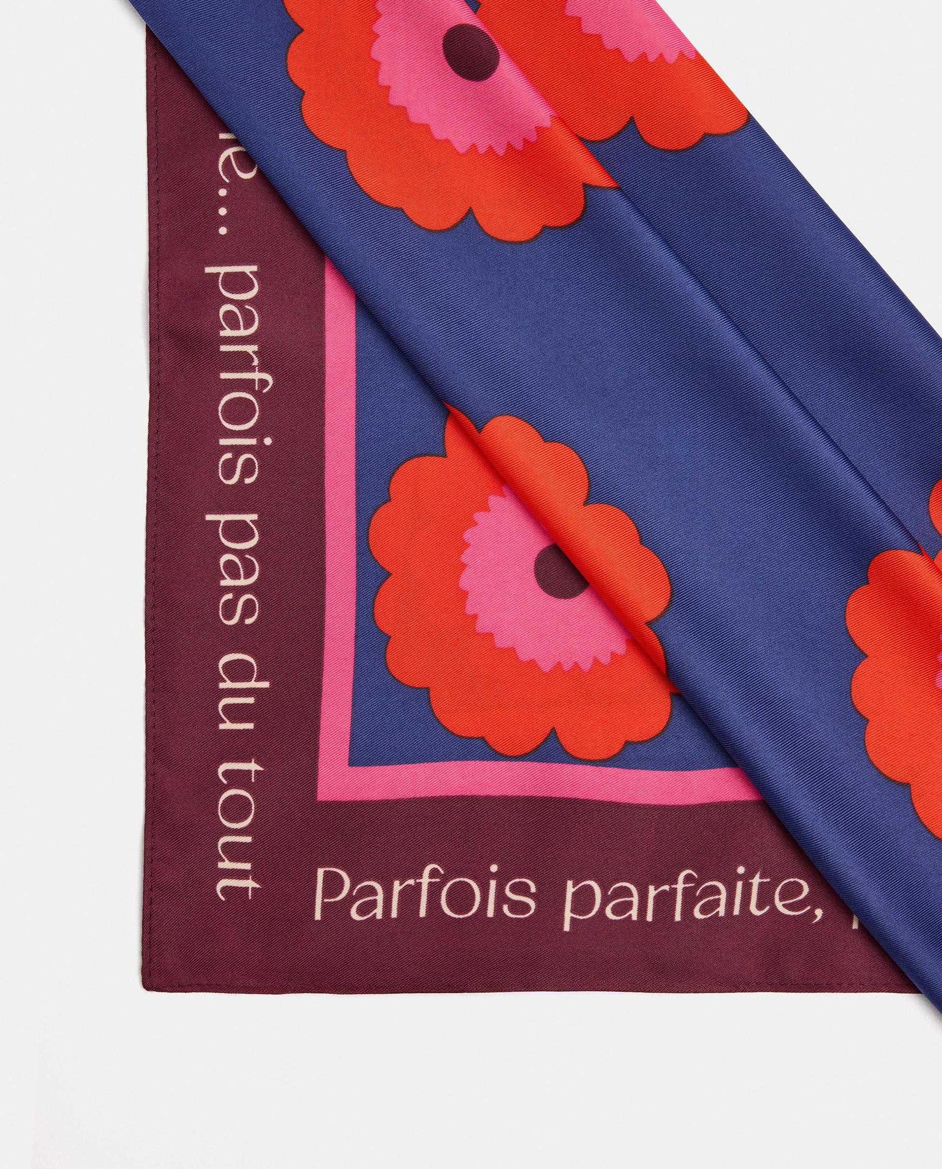 Pañuelo cuadrado con estampado floral - Parfois - Azul Azul-3