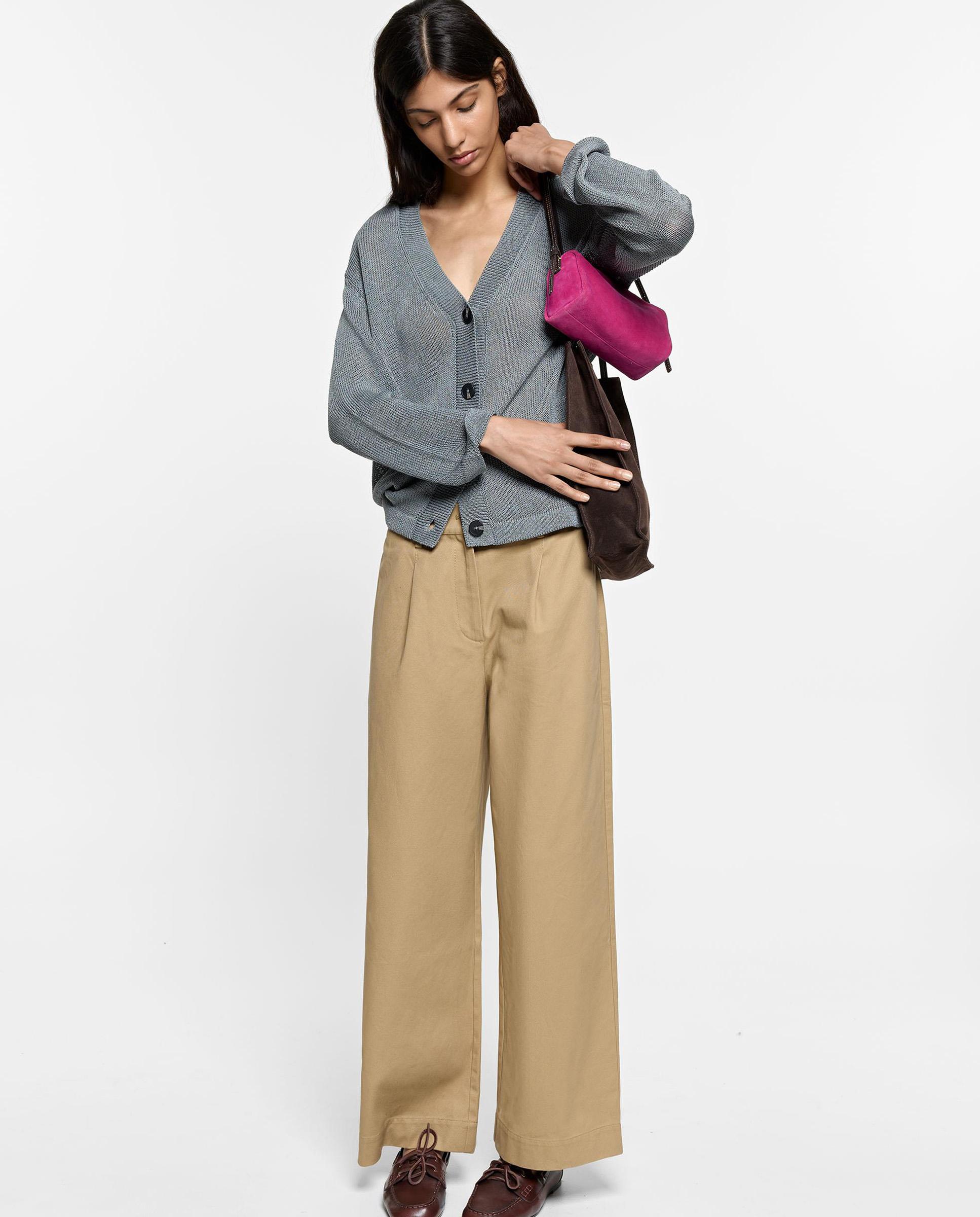 Cárdigan de mujer de punto semitransparente en liso - Parfois - Gris claro Gris claro-2