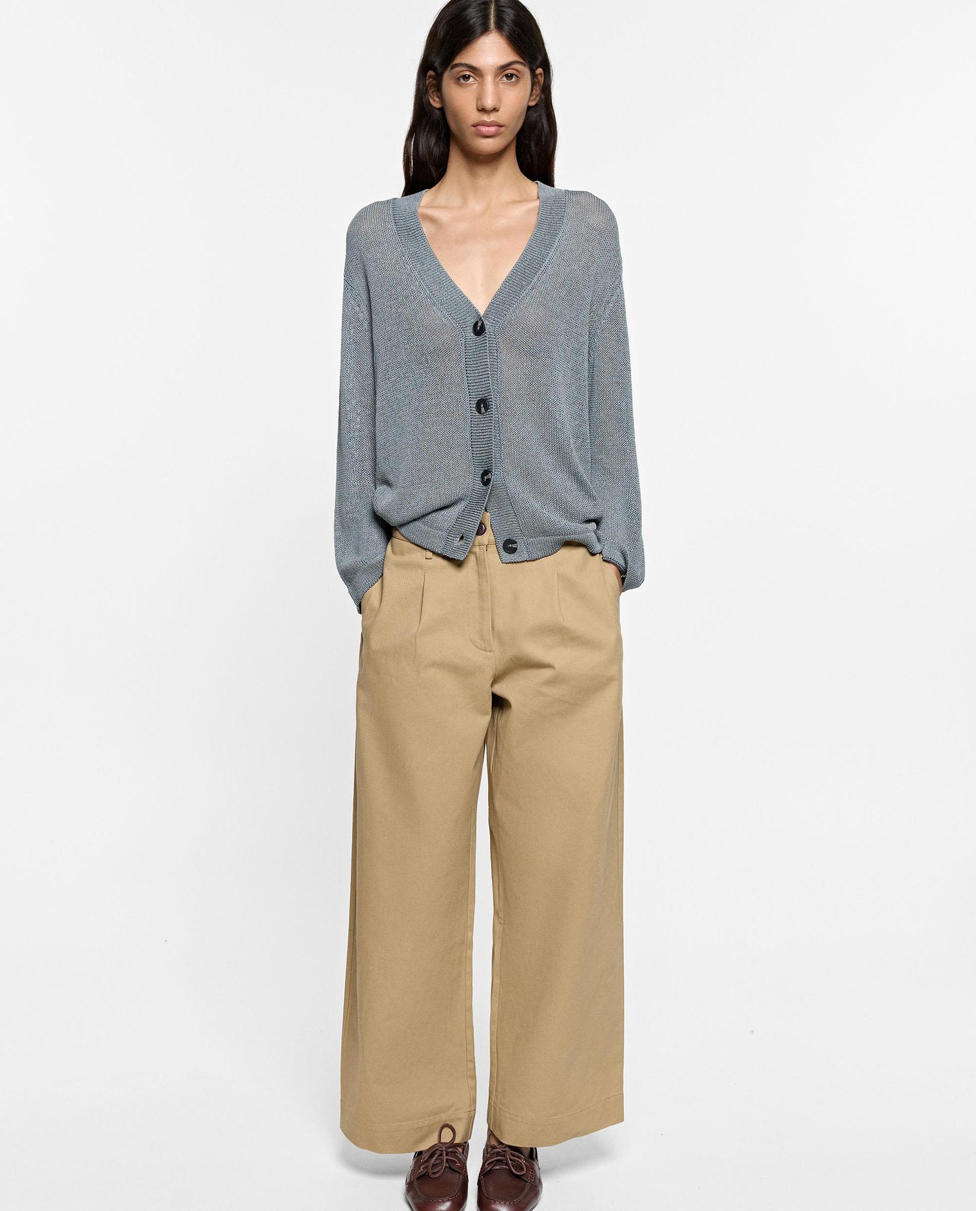 Cárdigan de mujer de punto semitransparente en liso - Parfois - Gris claro Gris claro-5