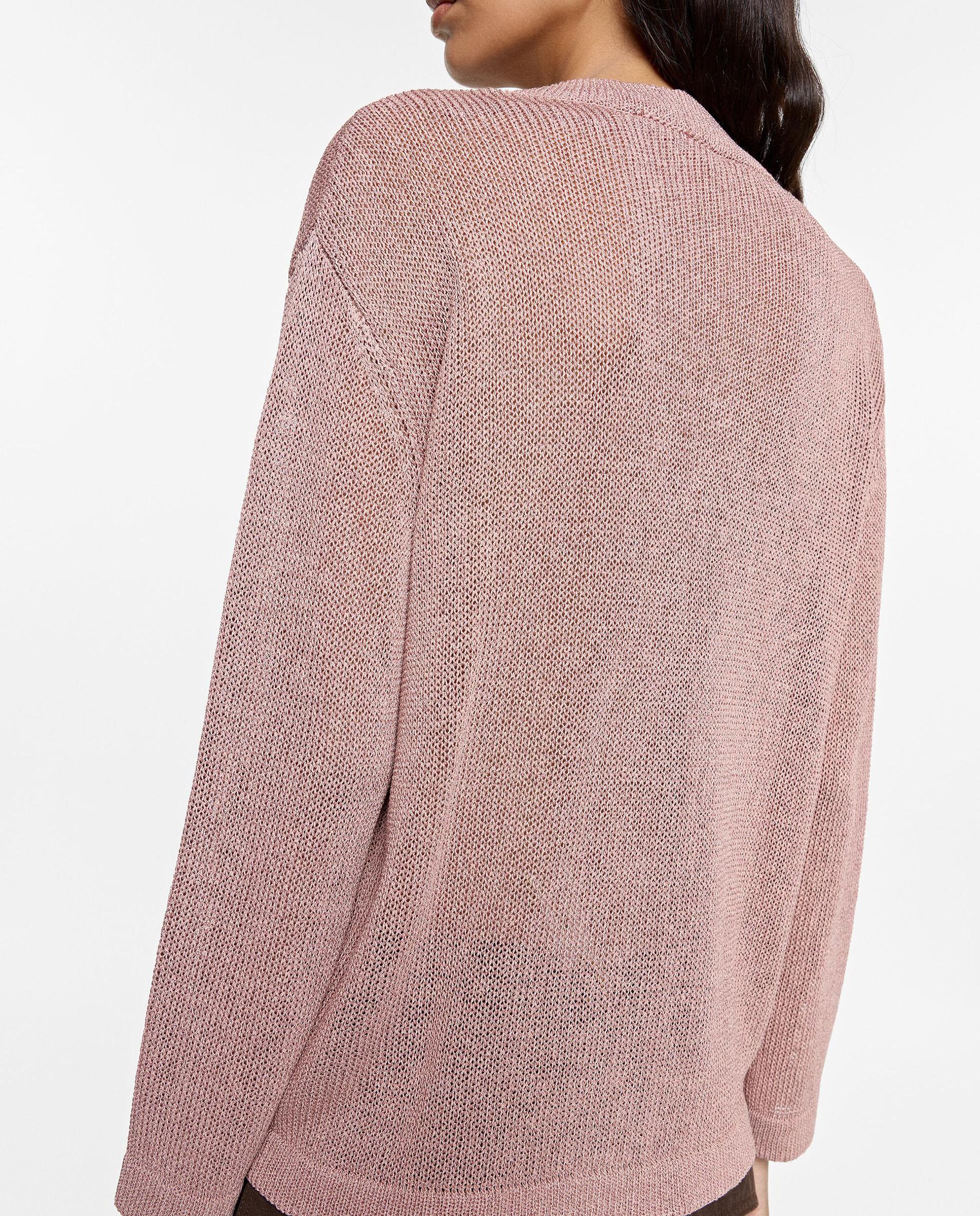 Cárdigan de mujer de punto semitransparente en liso - Parfois - Rosa Rosa-4
