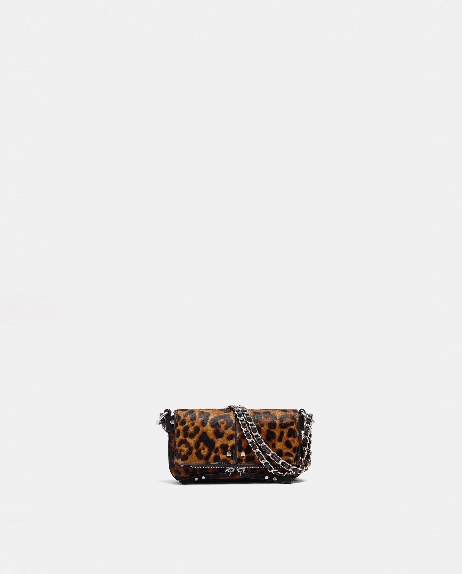 Bandolera de mujer con cierre de cremallera y estampado animal print - Parfois - Multicolor Multicolor-1
