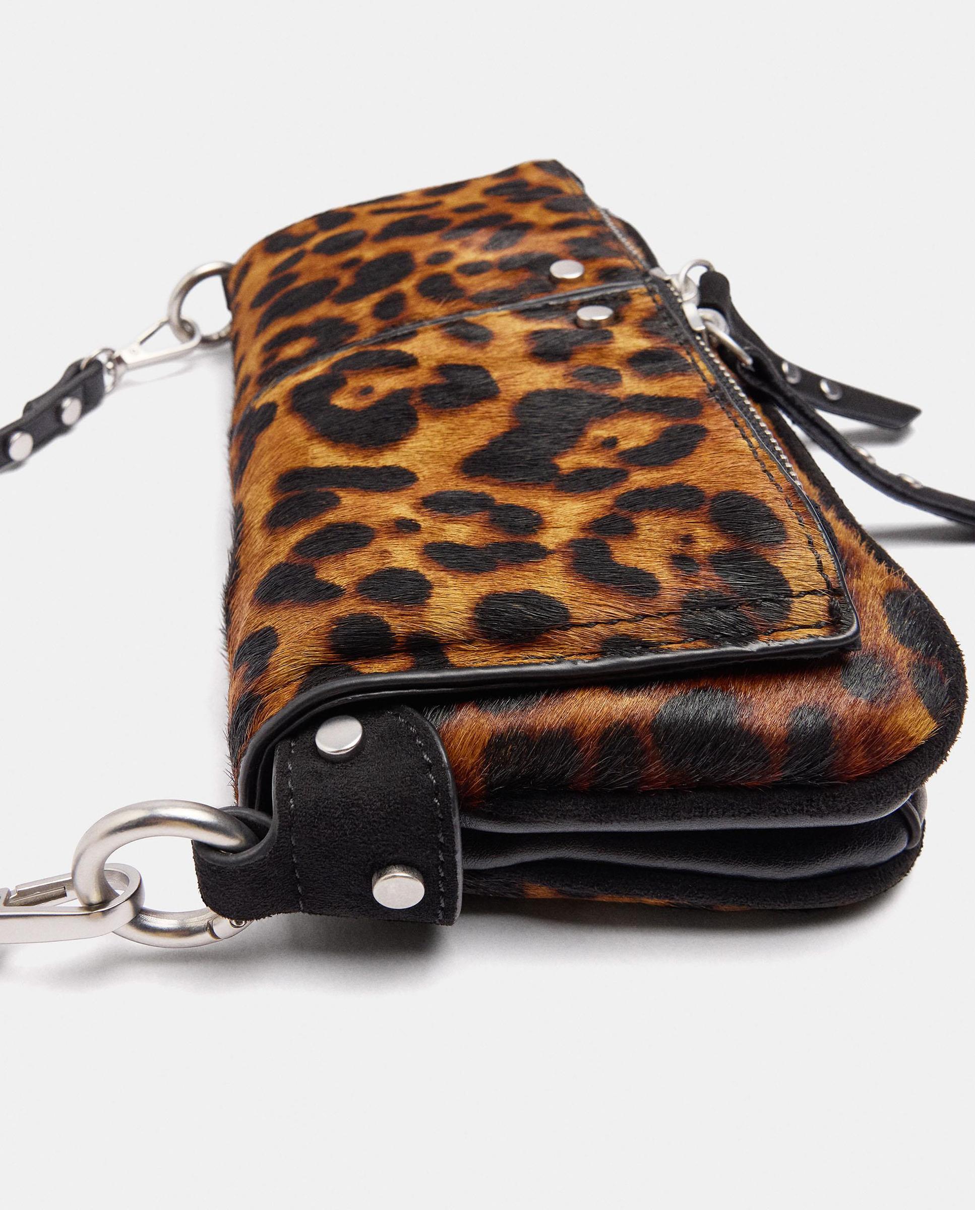 Bandolera de mujer con cierre de cremallera y estampado animal print - Parfois - Multicolor Multicolor-3