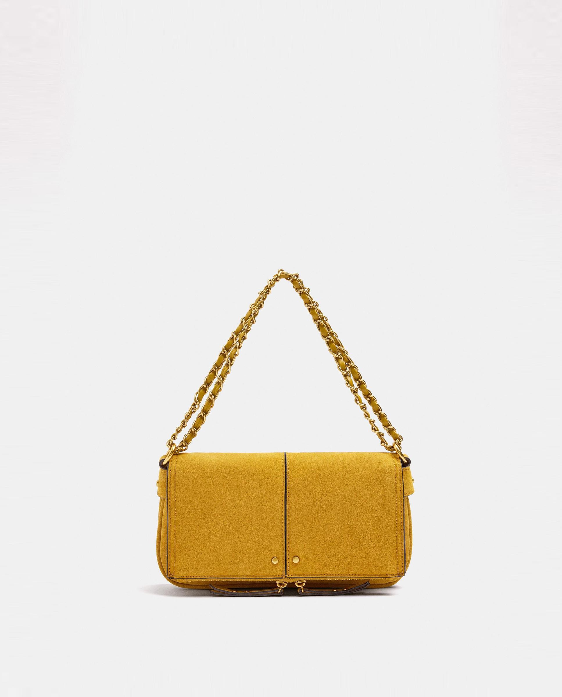 Bandolera de mujer con solapa y cierre imantado en liso - Parfois - Amarillo Amarillo-1