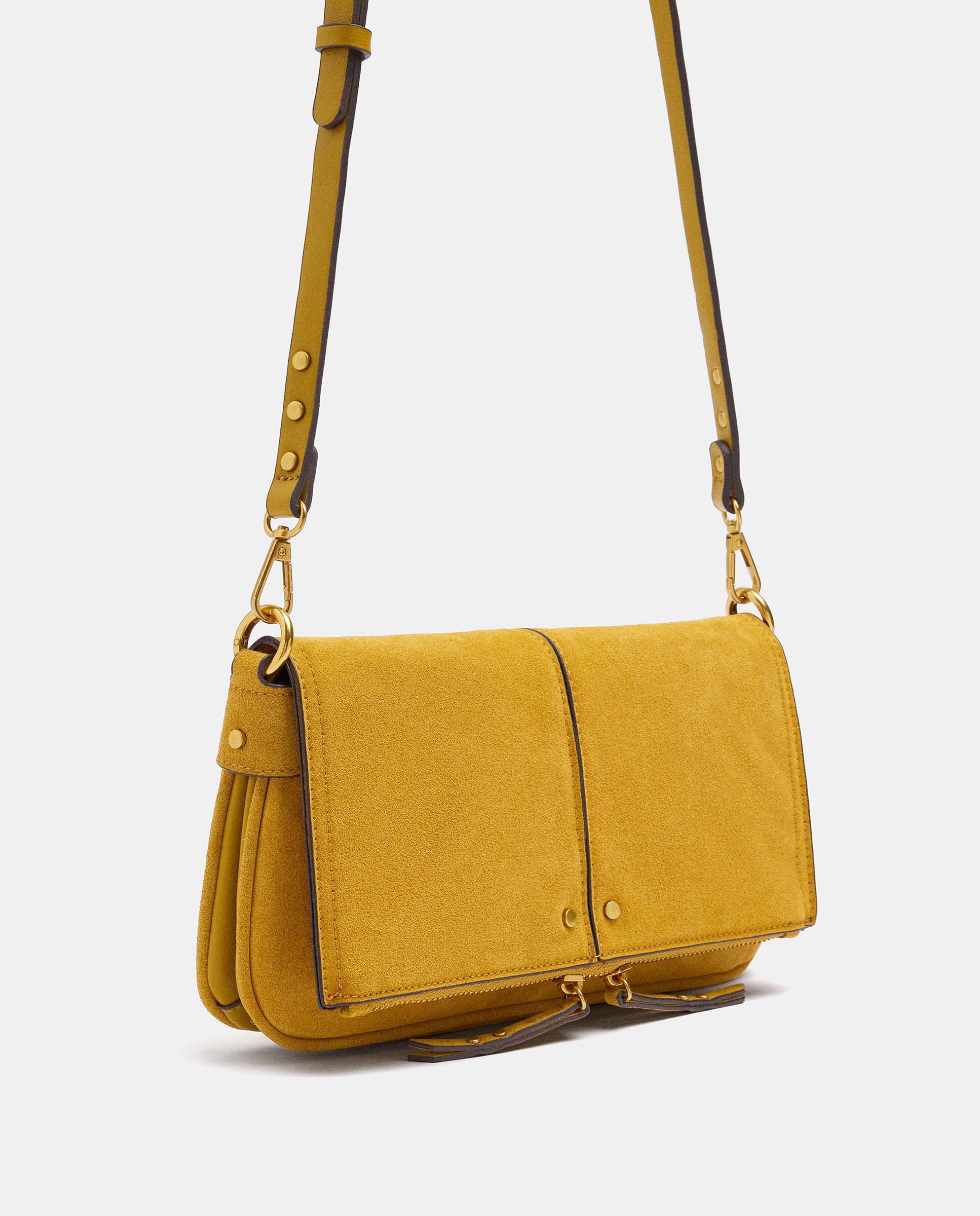 Bandolera de mujer con solapa y cierre imantado en liso - Parfois - Amarillo Amarillo-2