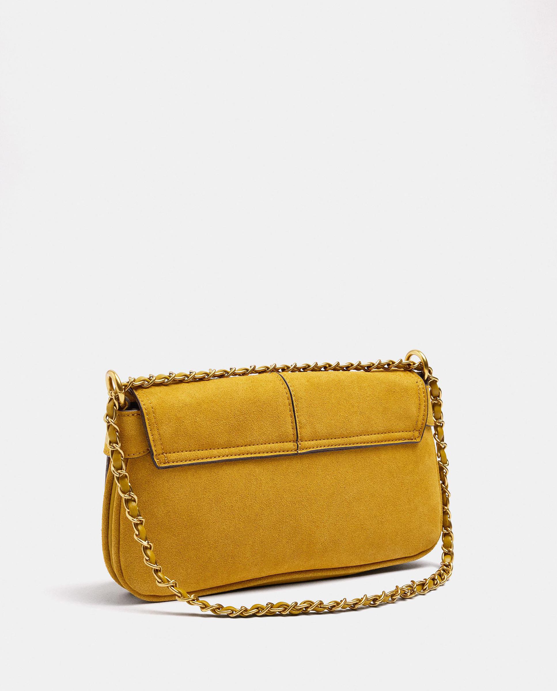 Bandolera de mujer con solapa y cierre imantado en liso - Parfois - Amarillo Amarillo-4