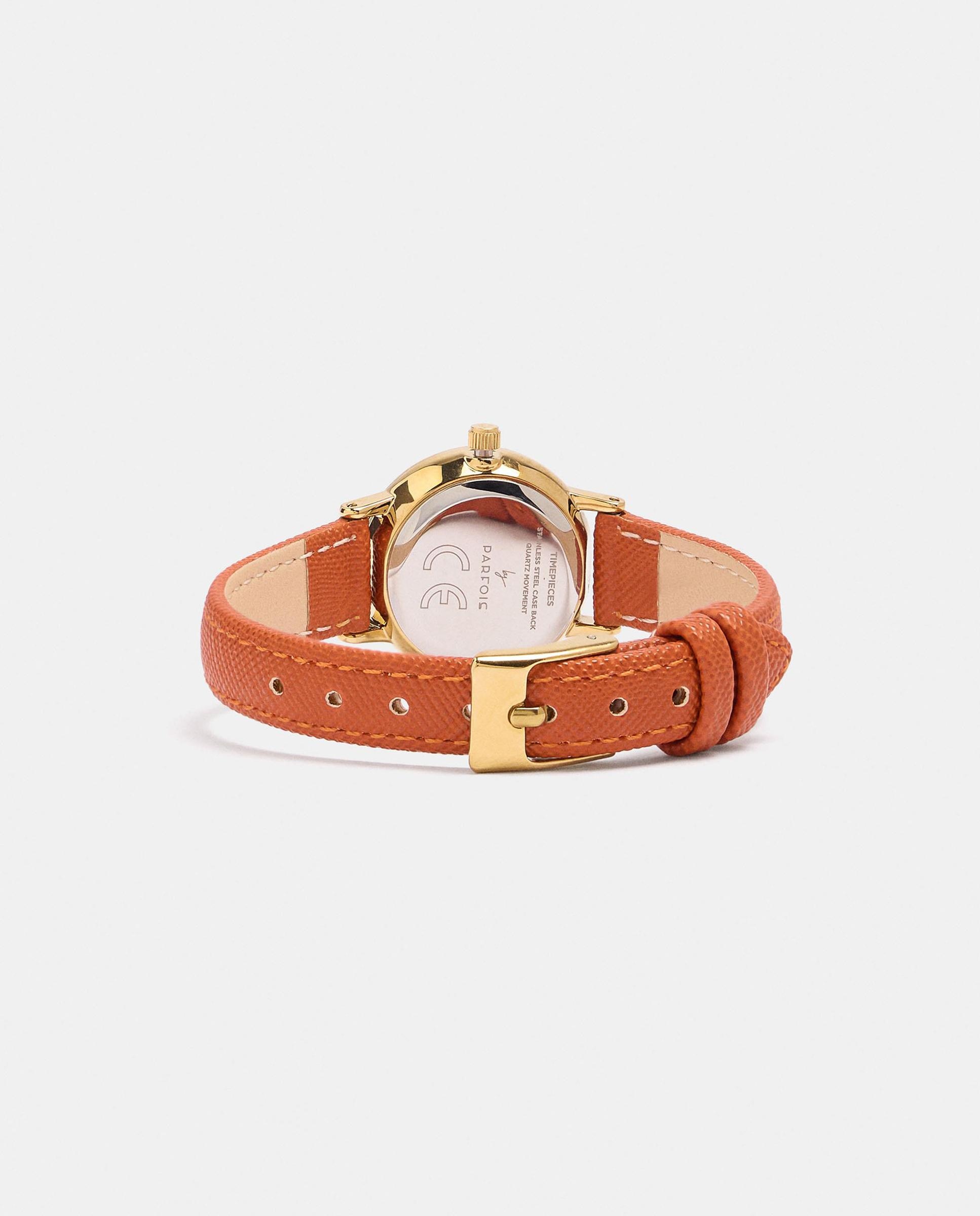 Reloj de mujer con correa de hebilla en liso - Parfois - Naranja Naranja-3