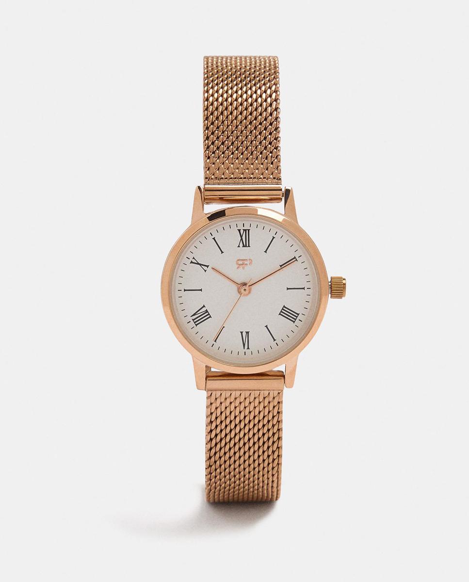 Reloj de mujer de acero inoxidable redondo en liso - Parfois - Dorado Dorado-1