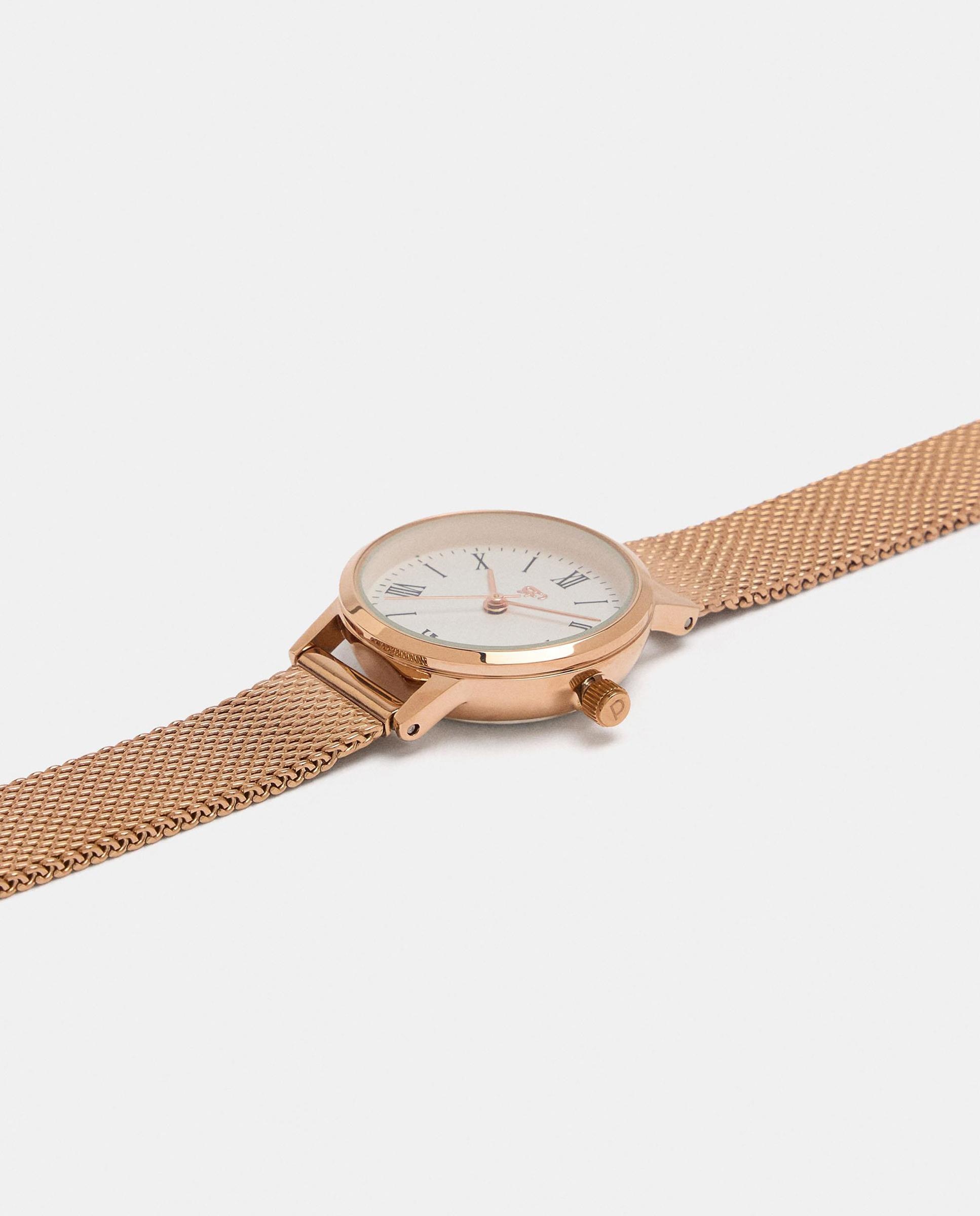 Reloj de mujer de acero inoxidable redondo en liso - Parfois - Dorado Dorado-2