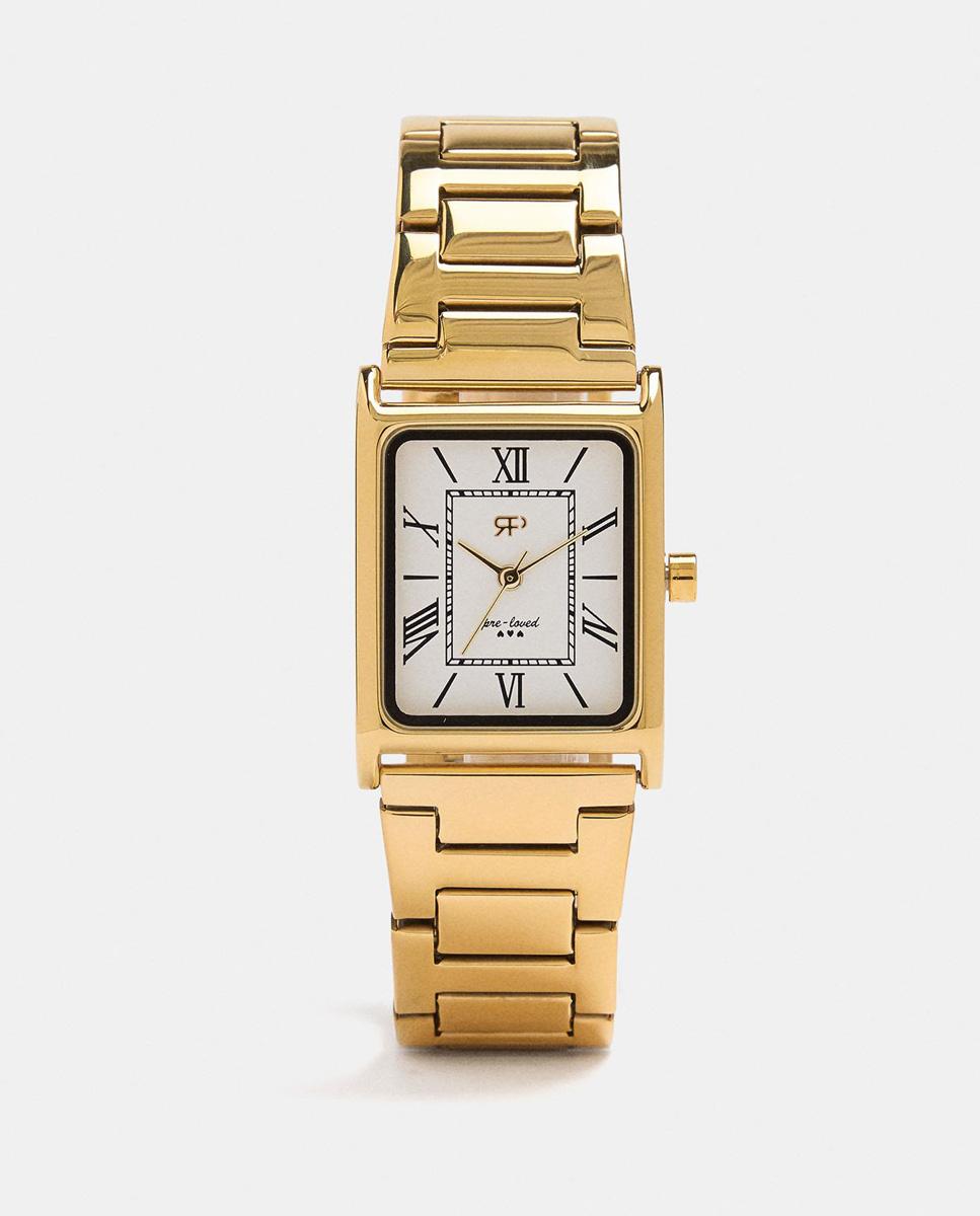 Reloj de mujer de acero inoxidable cuadrado en liso - Parfois - Dorado Dorado-1