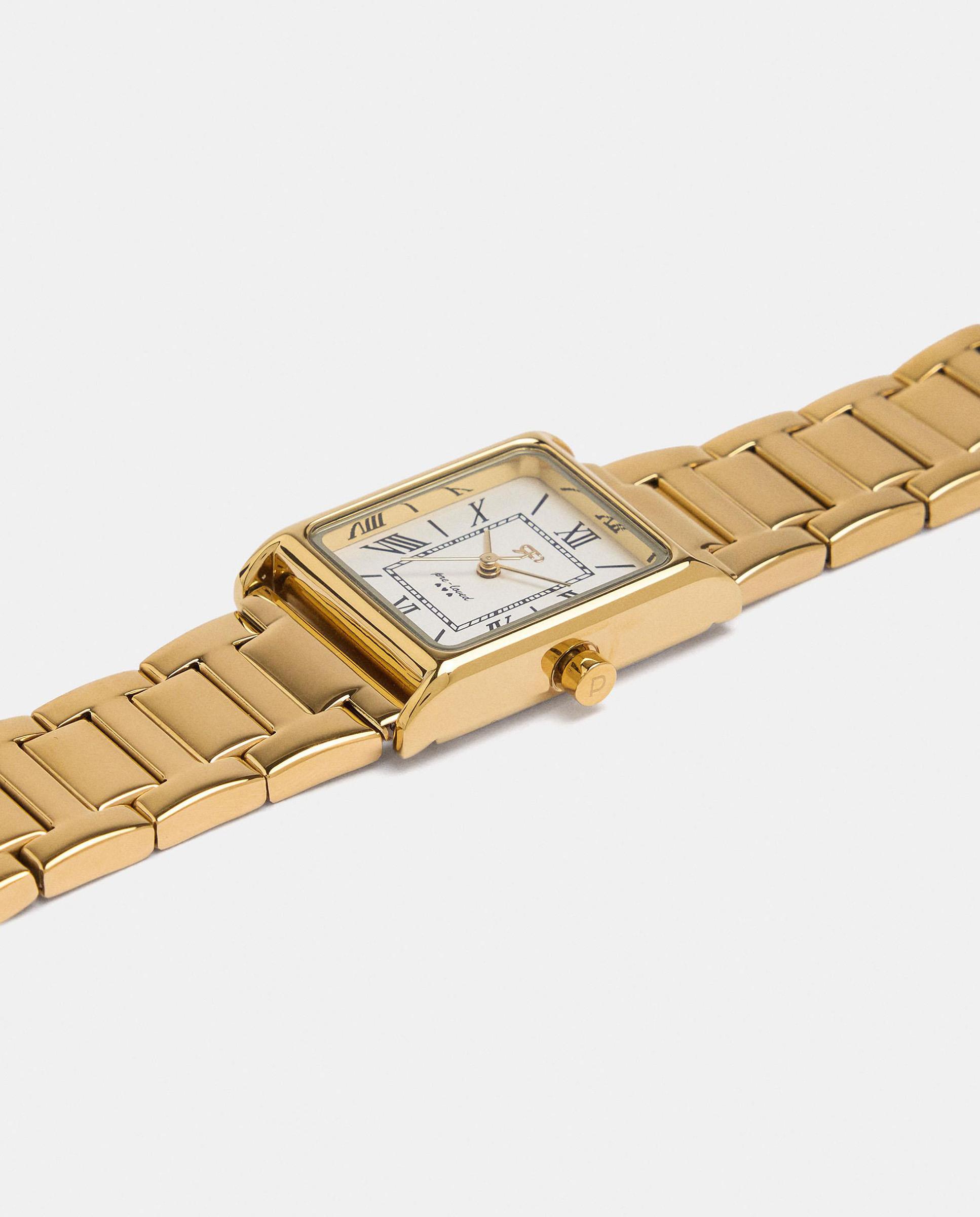 Reloj de mujer de acero inoxidable cuadrado en liso - Parfois - Dorado Dorado-2
