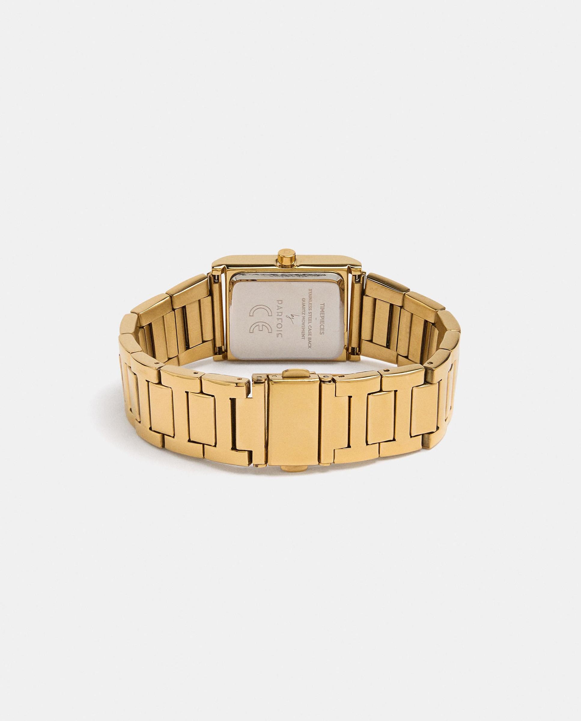 Reloj de mujer de acero inoxidable cuadrado en liso - Parfois - Dorado Dorado-3